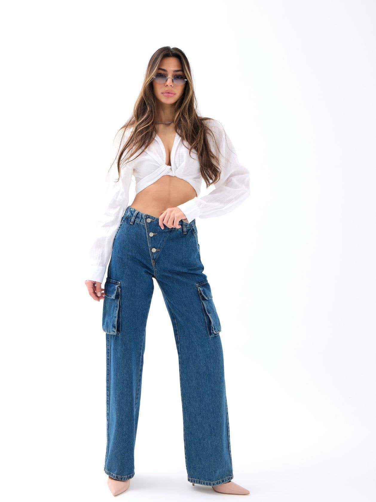 6519 KOT PANTOLON-MAVİ MAVİ L