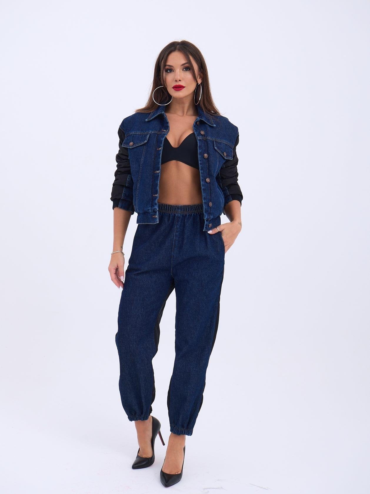 6627 KOT PANTOLON-MAVİ MAVİ L