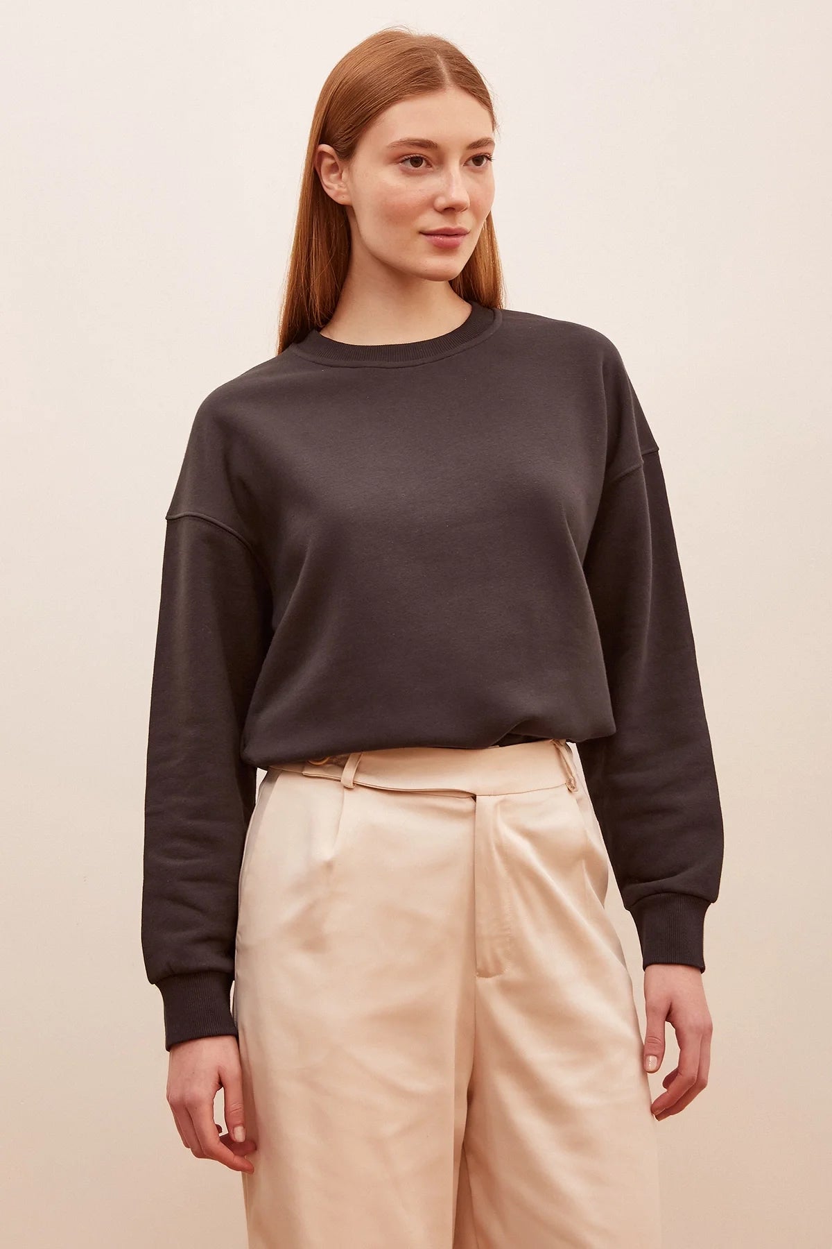 Bisiklet Yaka Sweatshirt - Antirasit