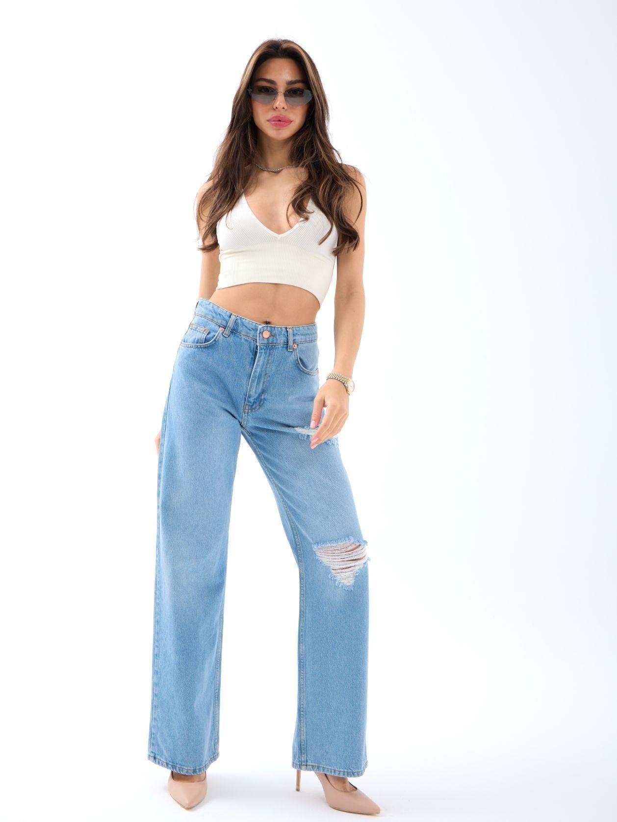 6796 DENİM LOW WAİST BOO-MAVİ MAVİ 26