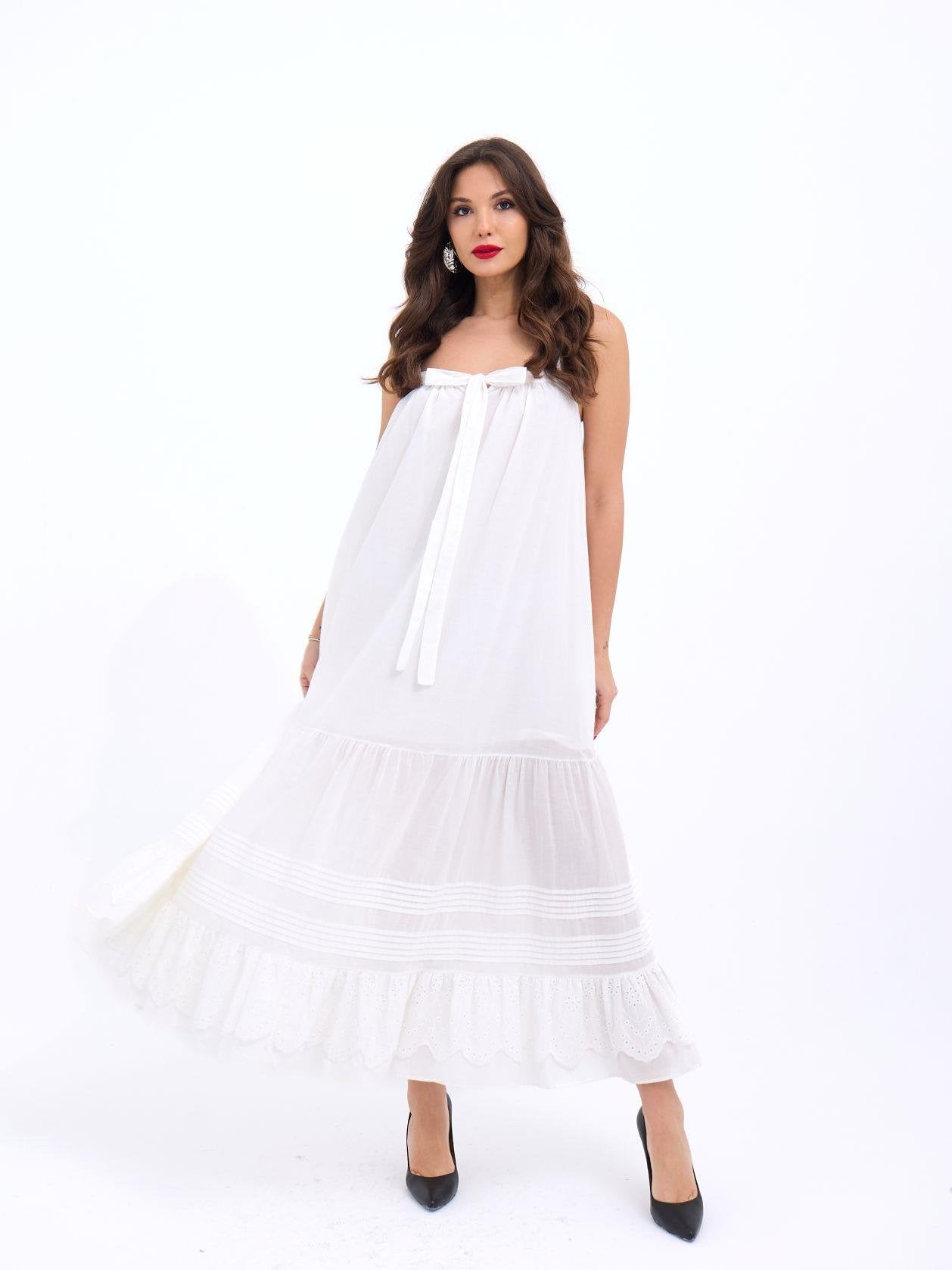 6847 ELBİSE-BEYAZ BEYAZ L