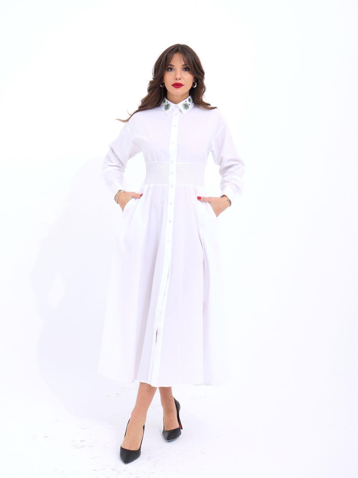 6849 ELBİSE-BEYAZ BEYAZ L