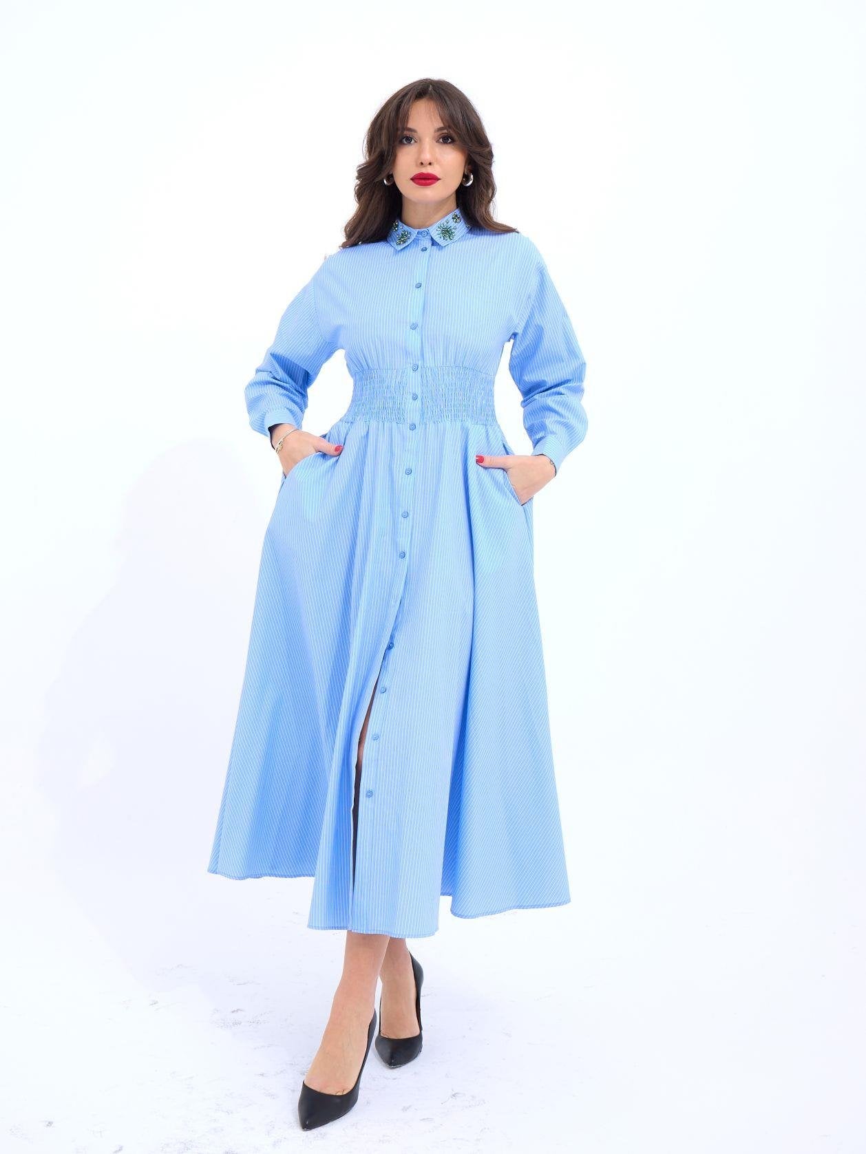 6849 ELBİSE-DALLAS ÇİZGİLİ DALLAS ÇİZGİLİ L