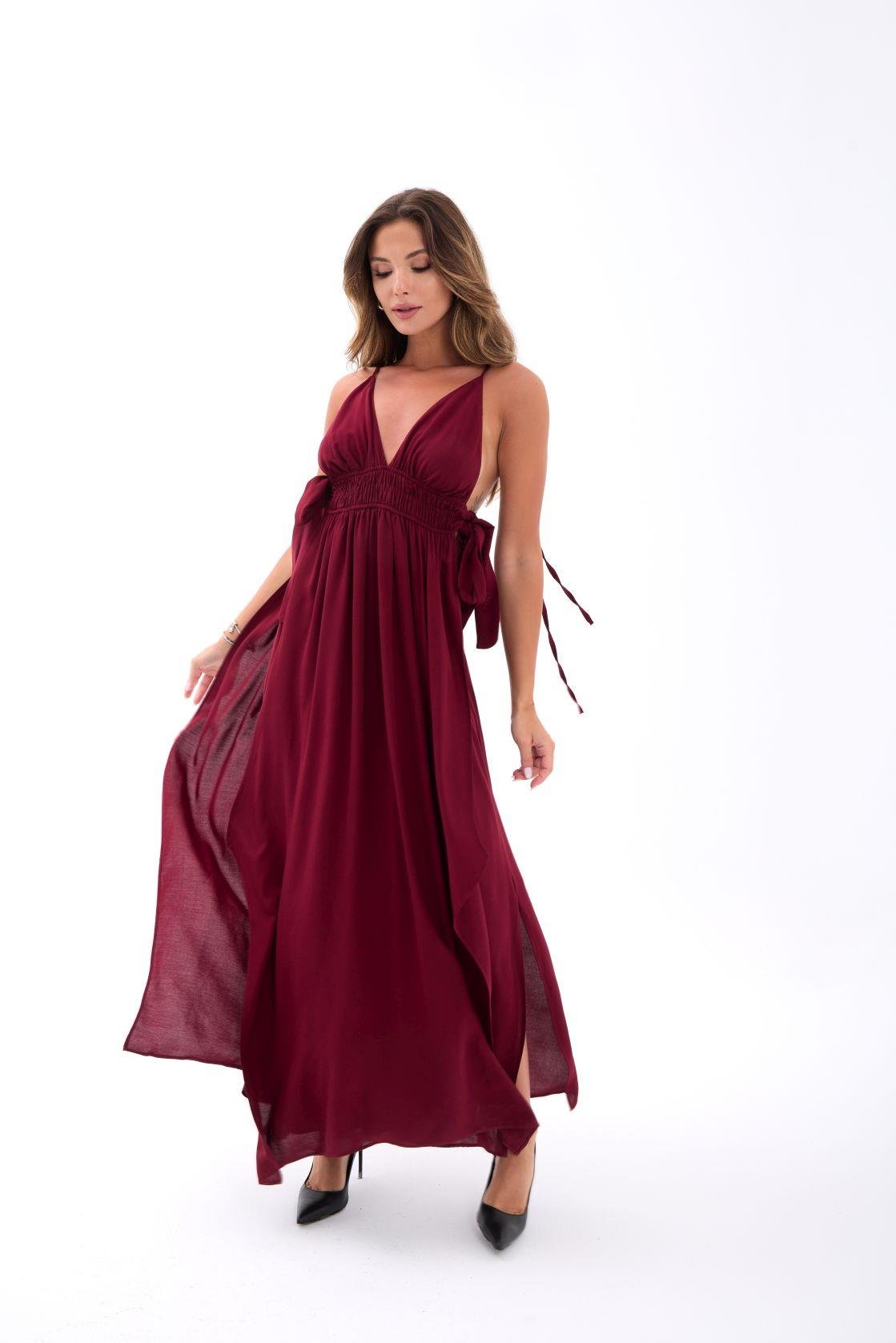 6886 ELBİSE-BORDO BORDO L