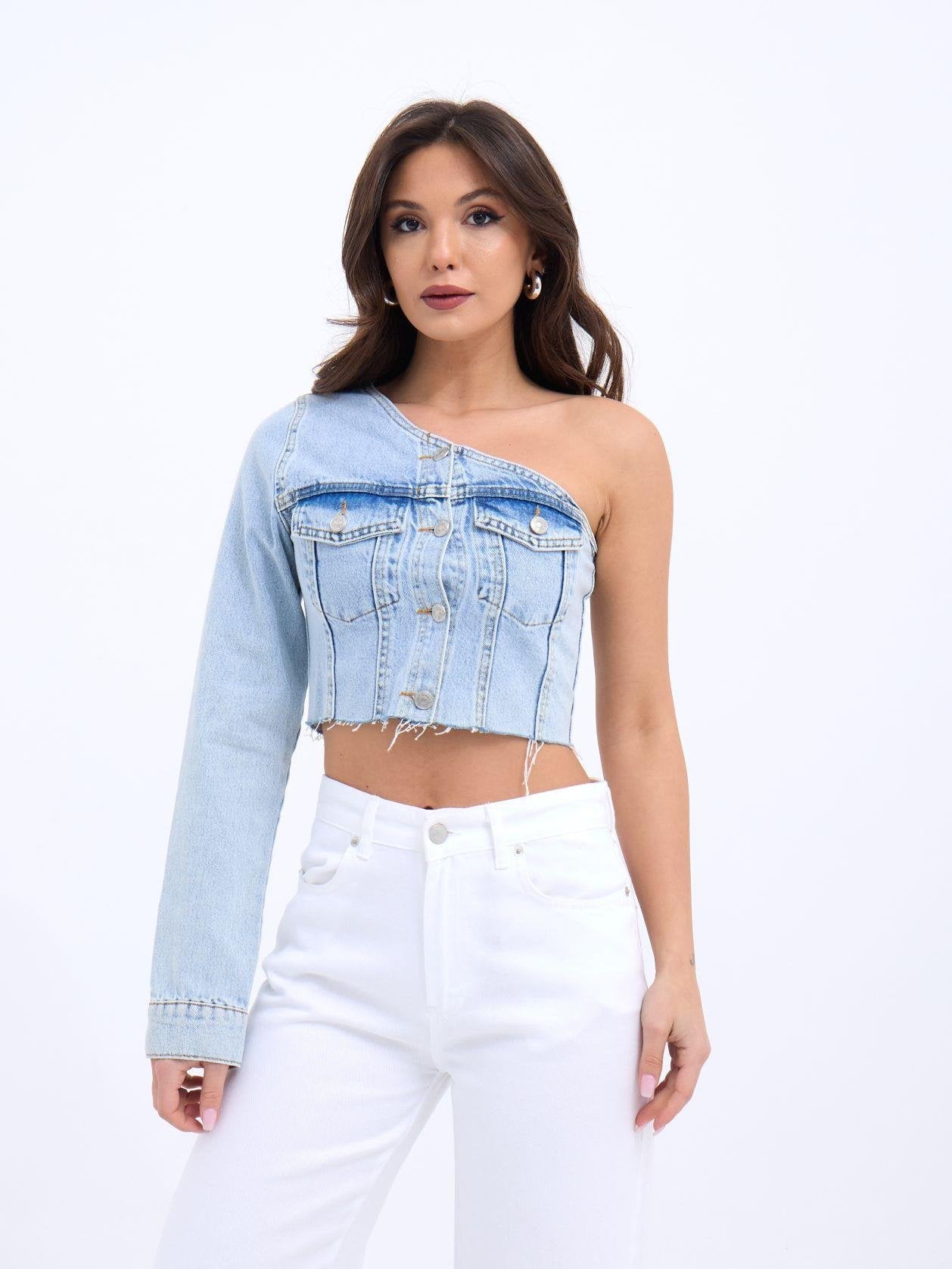 6901 DENİM JACKET-MAVİ MAVİ L