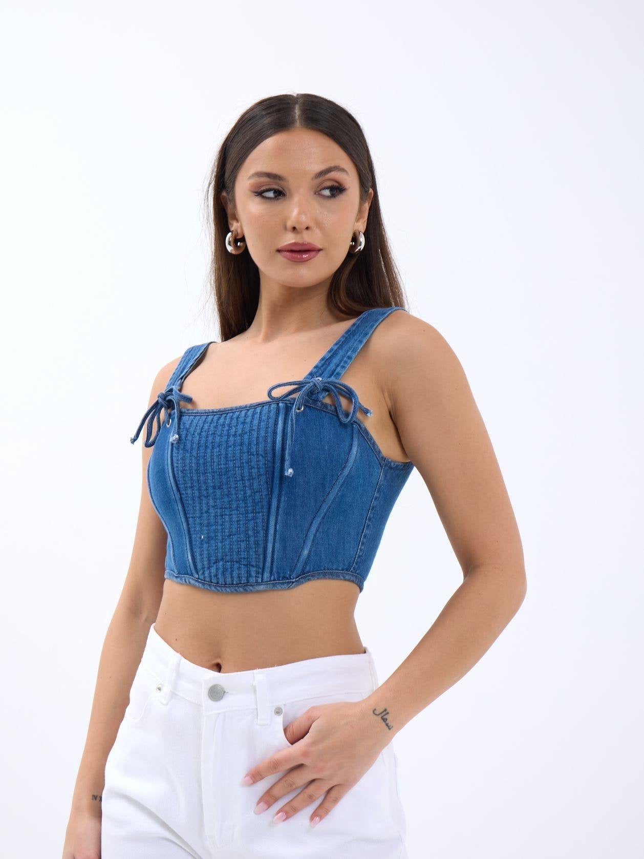 6987 KOT BLUZ-MAVİ