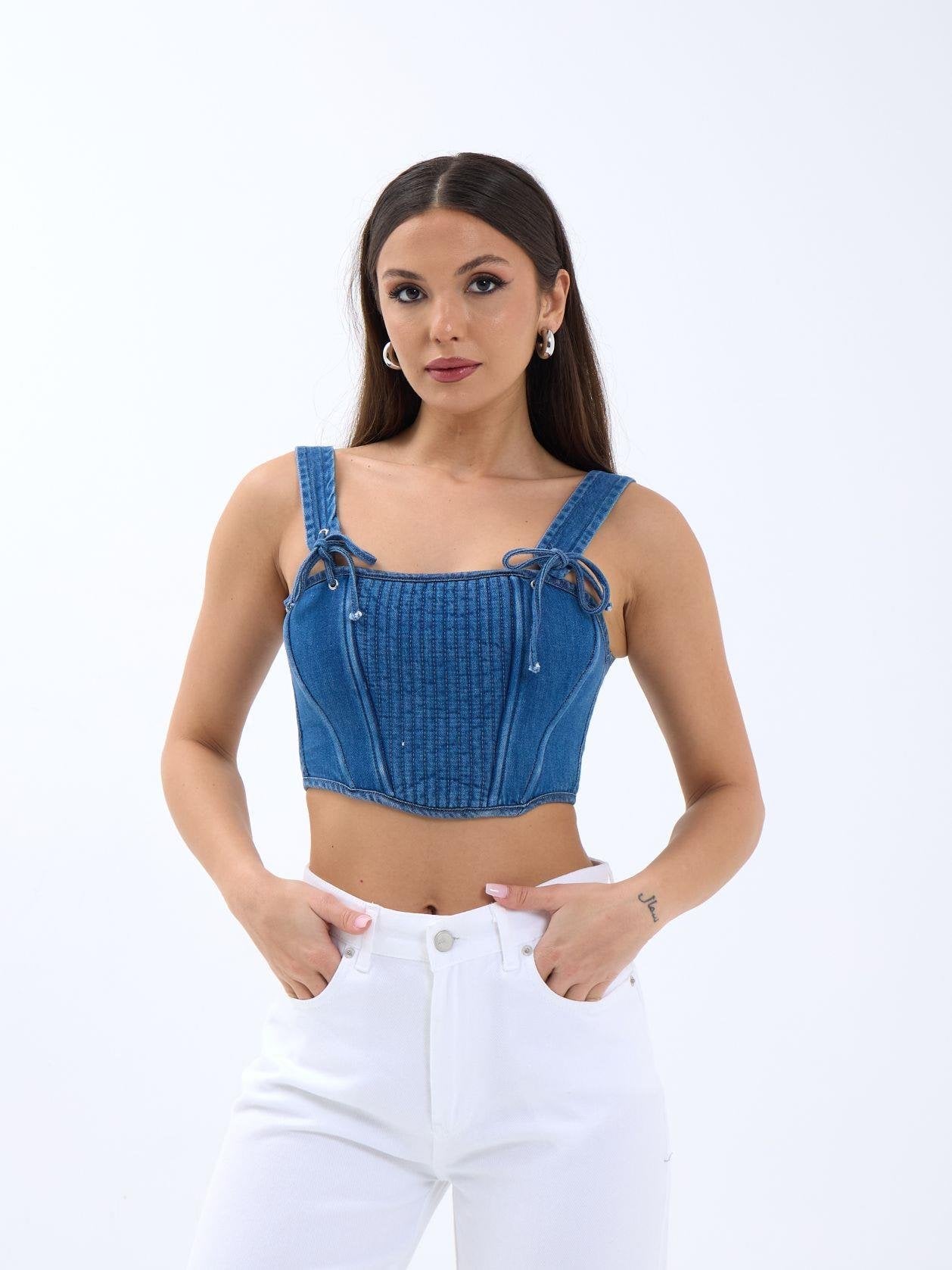 6987 KOT BLUZ-MAVİ MAVİ L