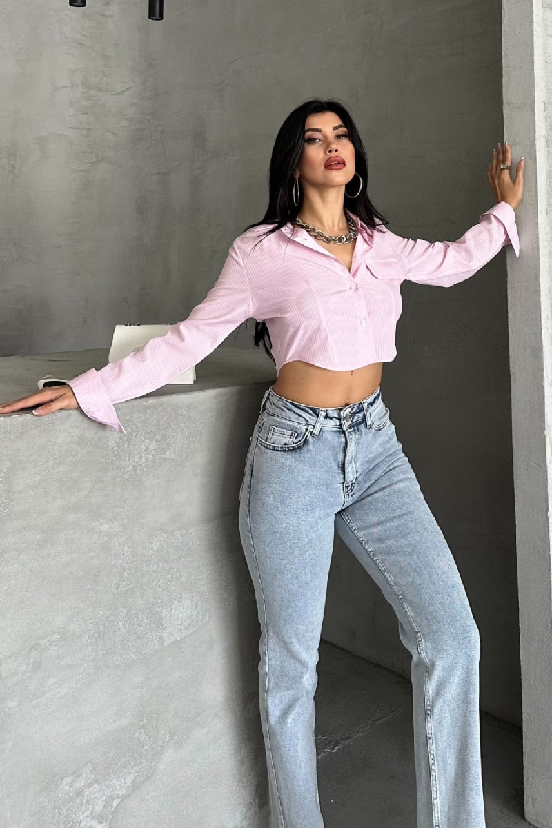 Mom Fit Kot Pantolon 7064 - Kar Yıkama Açık Mavi - (26-31) - 6