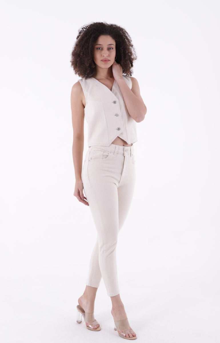 Kısa Boy Skinny Kot Pantolon 810 - Naturel - (26-31) - 6