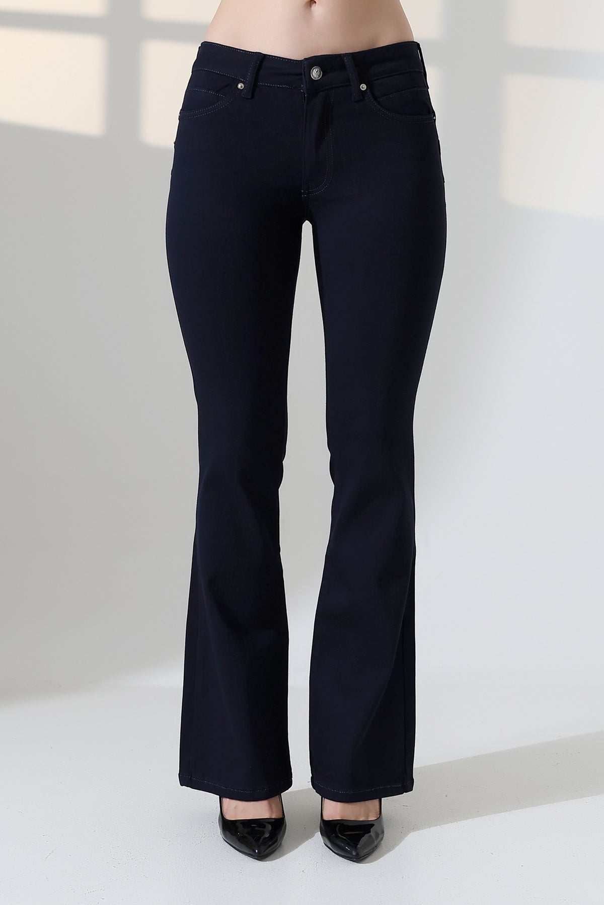 Push Up İspanyol Kot Pantolon 7108 - Koyu Lacivert - (27-32) - 6