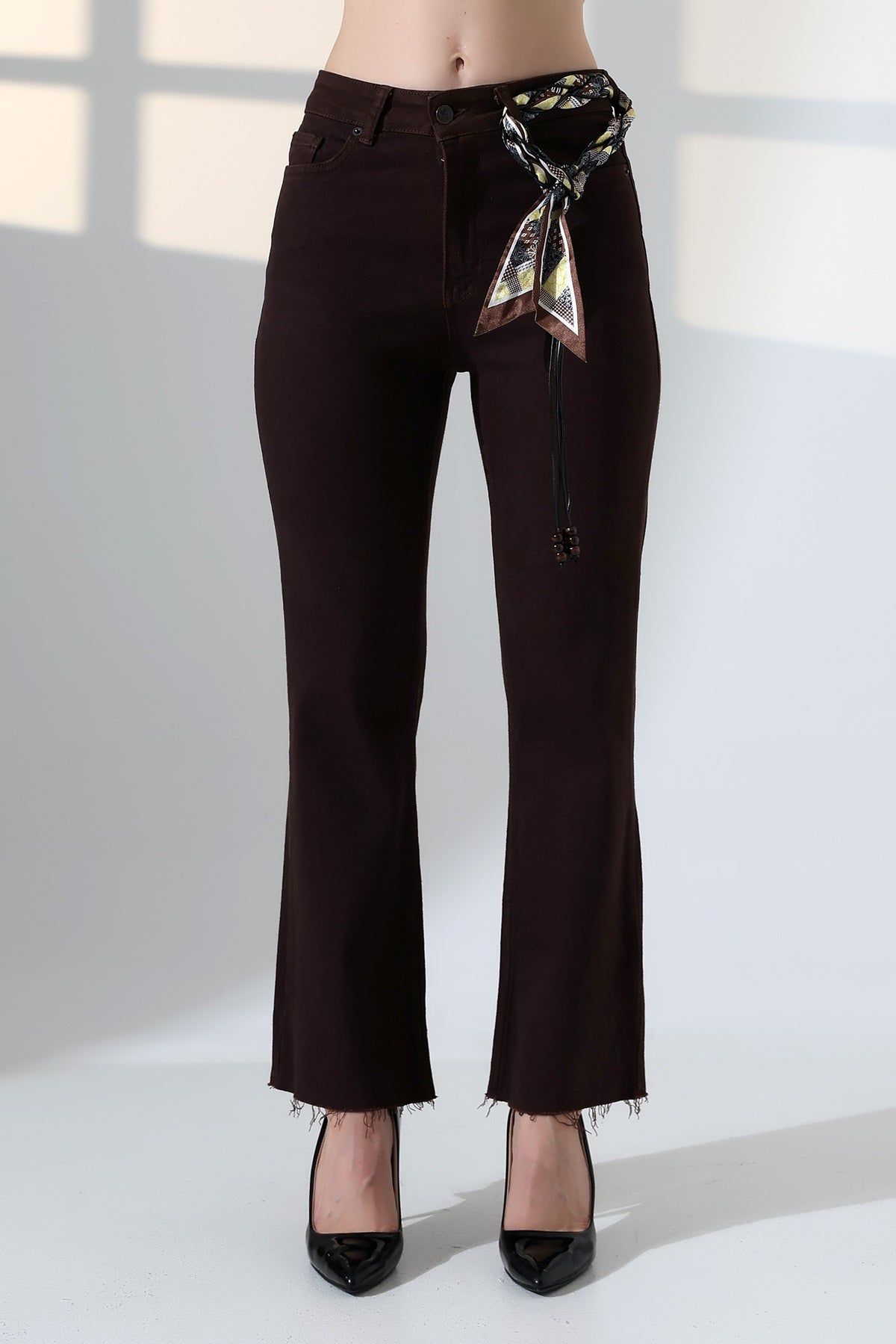İspanyol Mom Fit Kot Pantolon 1706 - Kahverengi - (28-33) - 6