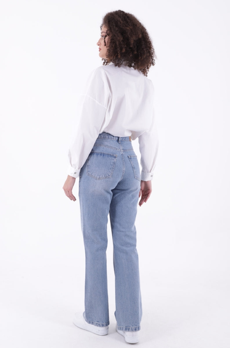 Relax Palazzo Kot Pantolon - Açık Mavi Kot - (26-31) - 3