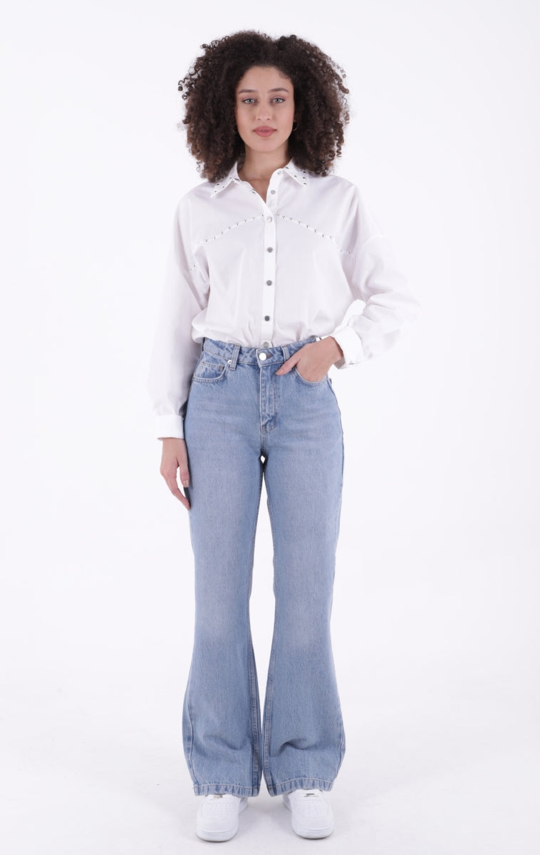 Relax Palazzo Kot Pantolon Açık Mavi Kot