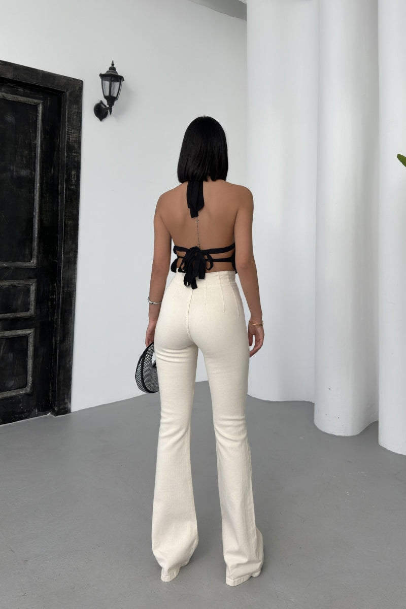 Pensli İspanyol Kot Pantolon - Naturel - (27-32) - 4
