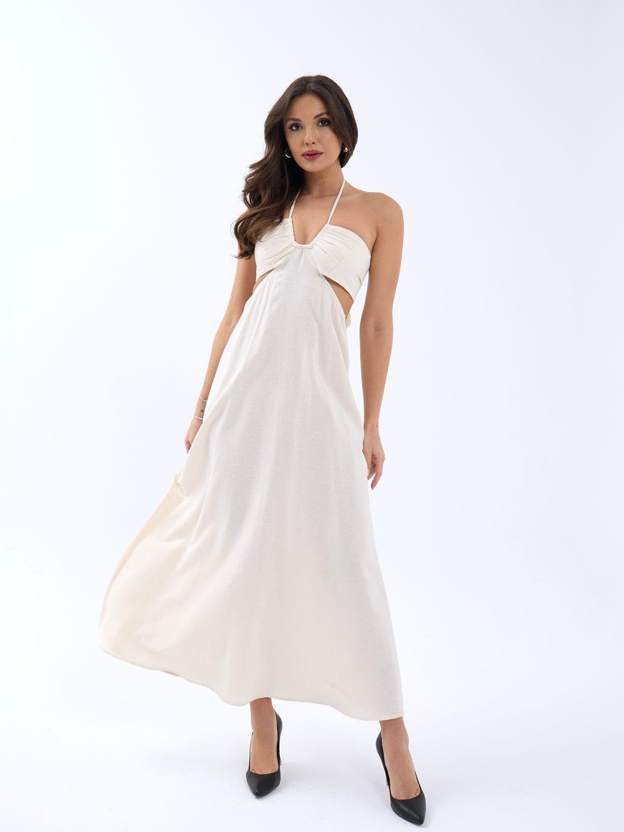 7024 ELBİSE-BEJ BEJ L