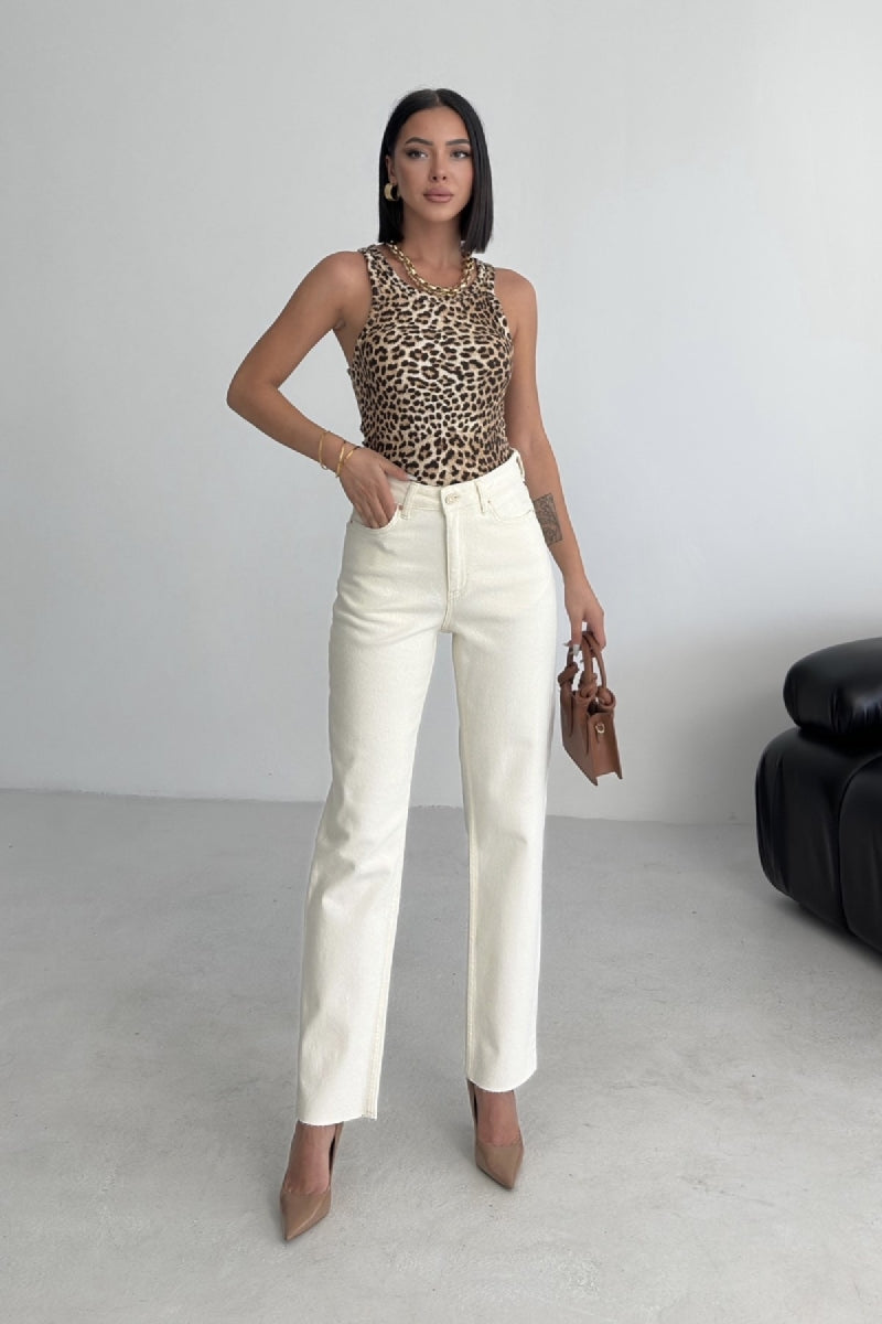 Mom Fit Kot Pantolon Naturel