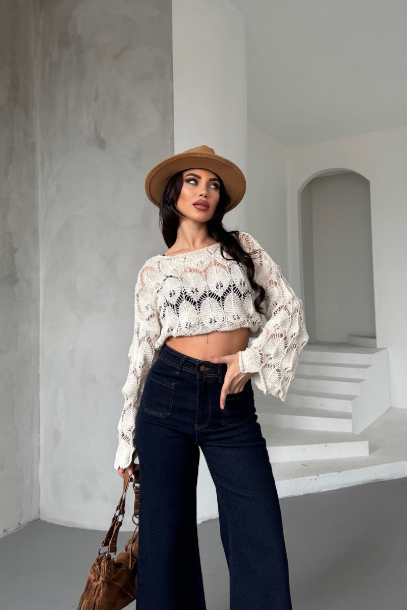 Ön Cep Detaylı Kot Pantolon - Slaplı Lacivert - (27-32) - 5