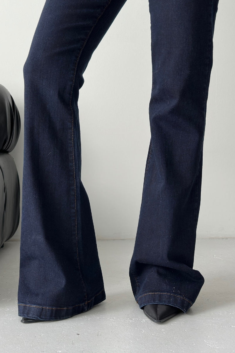 Beli Lastikli Tayt Pantolon - Slaplı Lacivert - (27-32) - 3