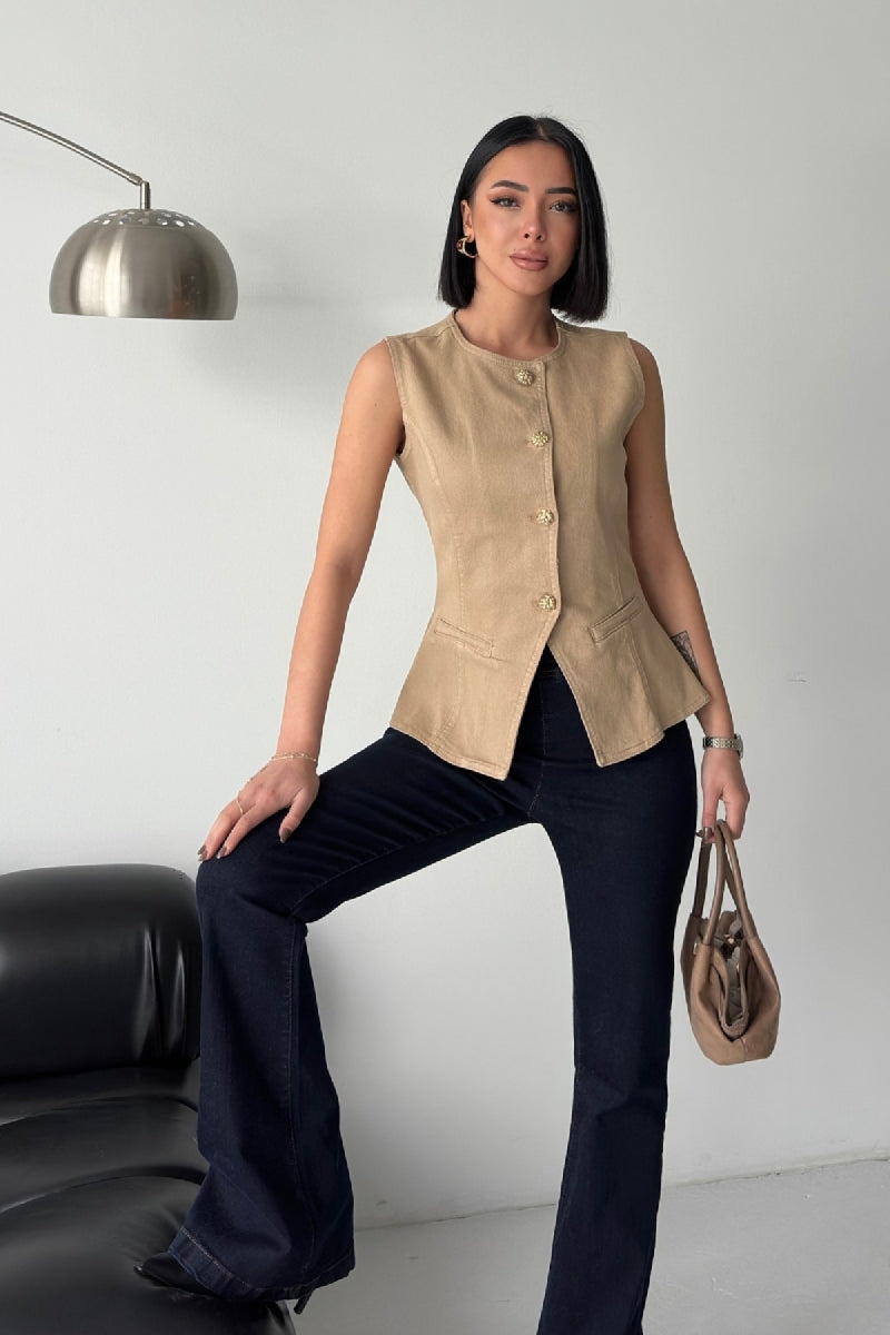 Beli Lastikli Tayt Pantolon - Slaplı Lacivert - (27-32) - 5