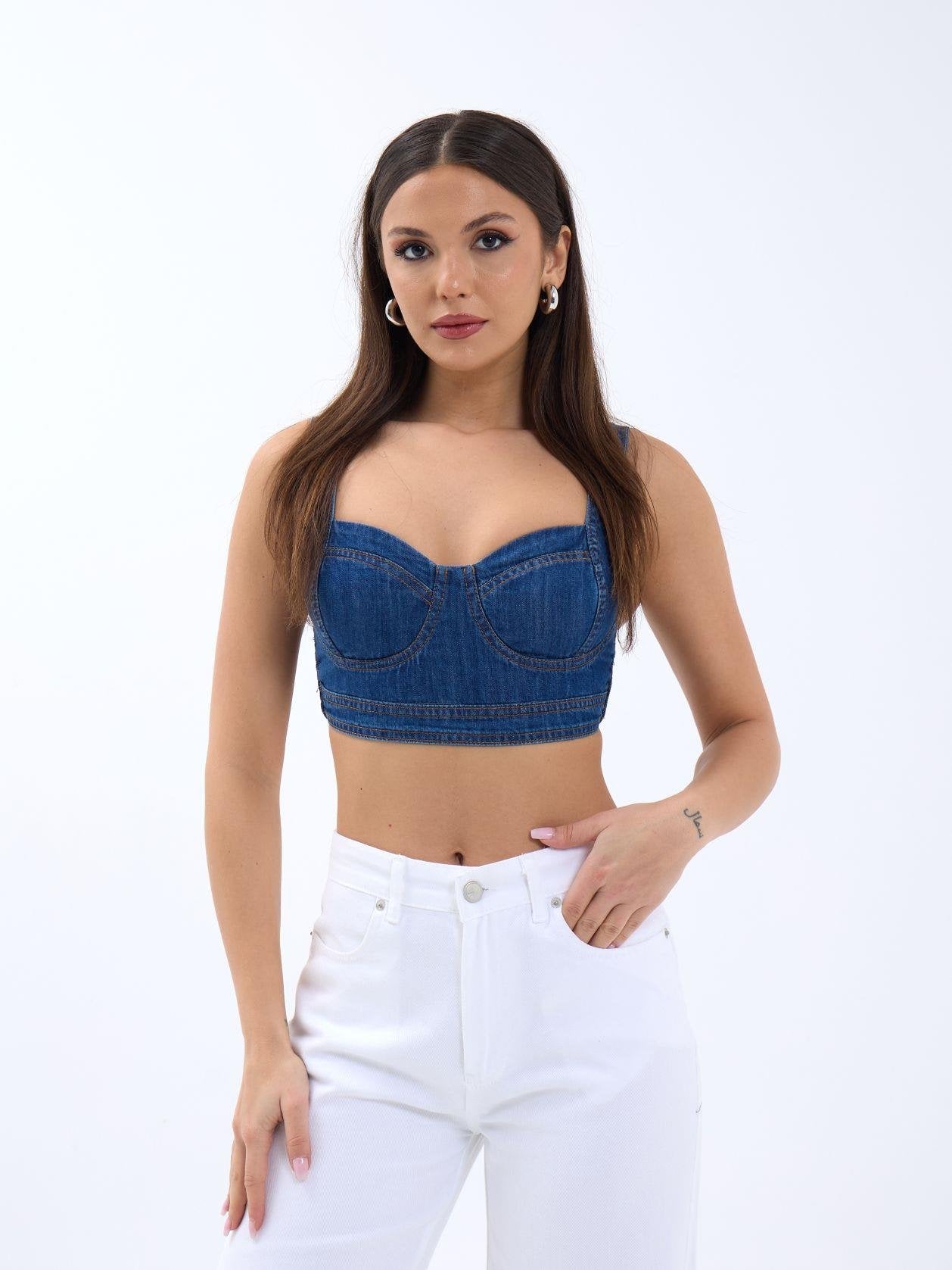 7131 KOT CROP-MAVİ MAVİ L