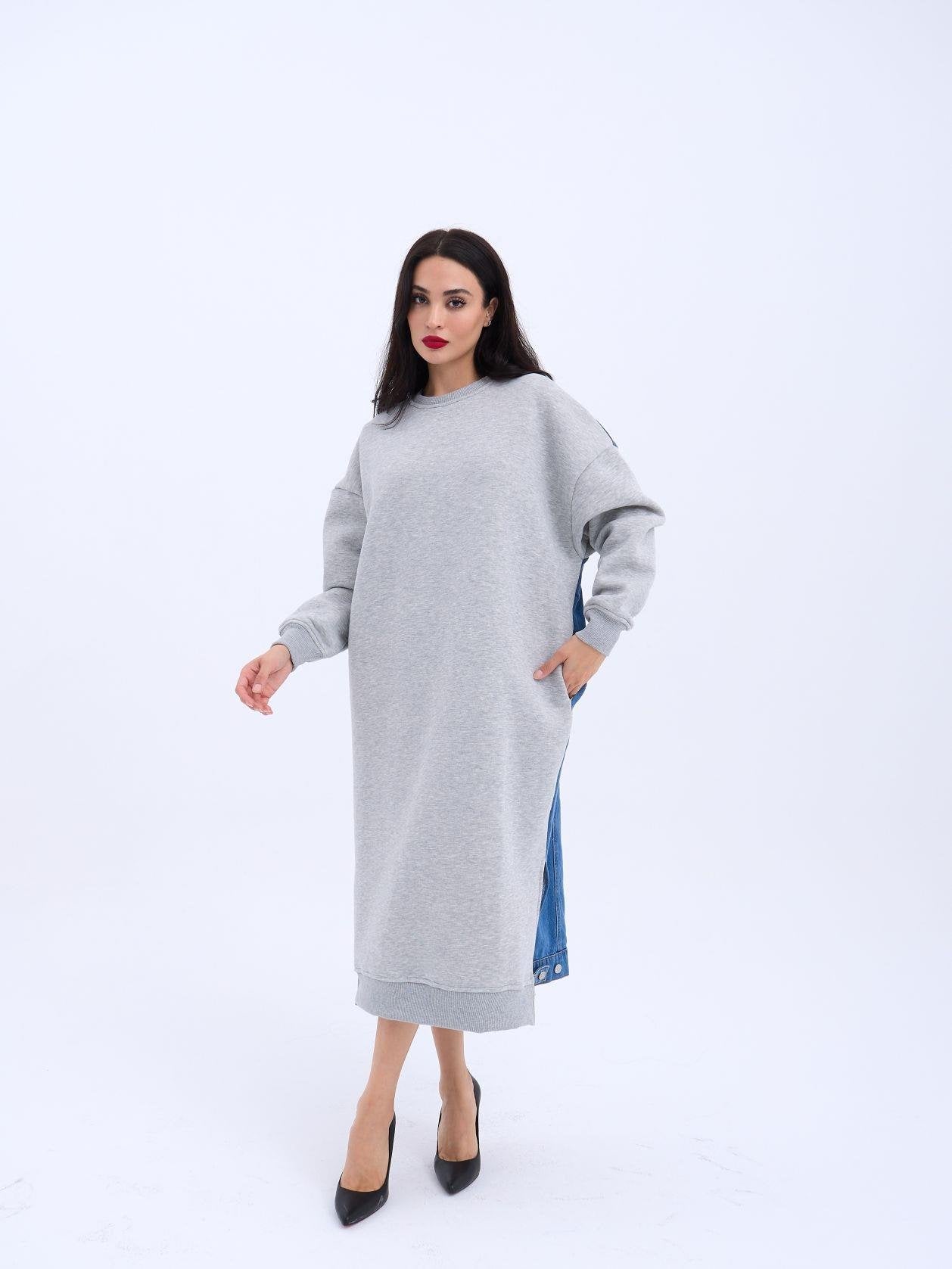 7194 UZUN SWEAT-GRİ GRİ M-L