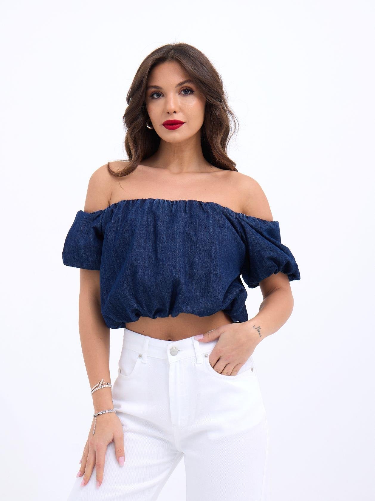 7341 CROP-MAVİ MAVİ L