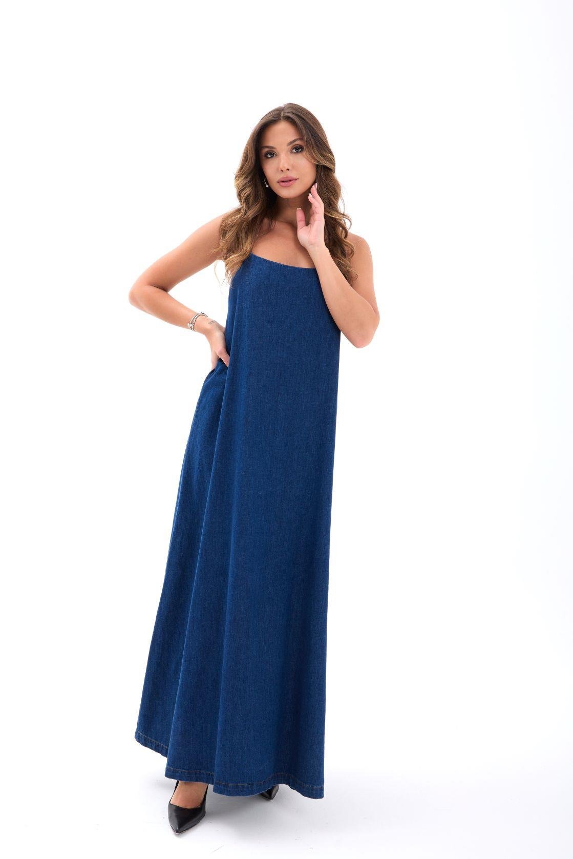 7432 KOT ELBİSE-MAVİ MAVİ L