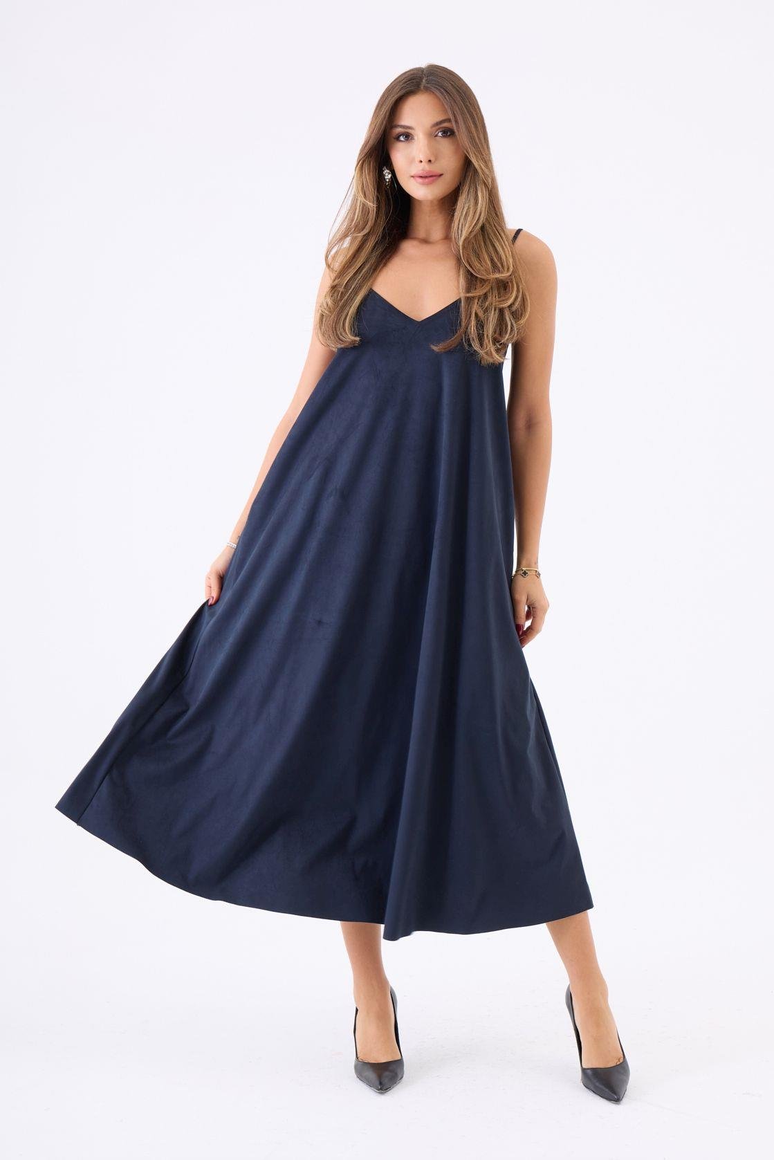 7506 ELBİSE-LACİVERT LACİVERT L