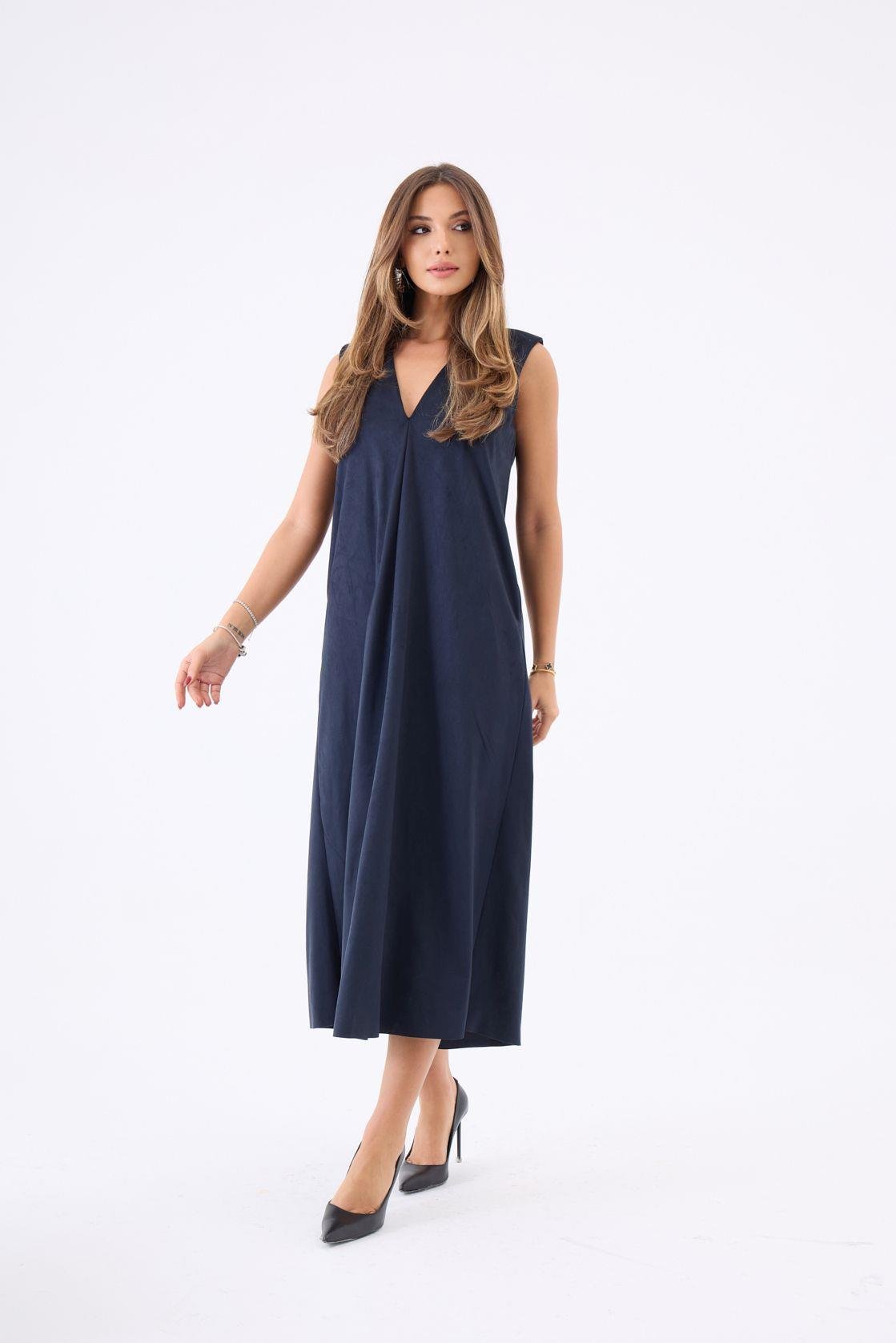 7507 ELBİSE-LACİVERT LACİVERT L