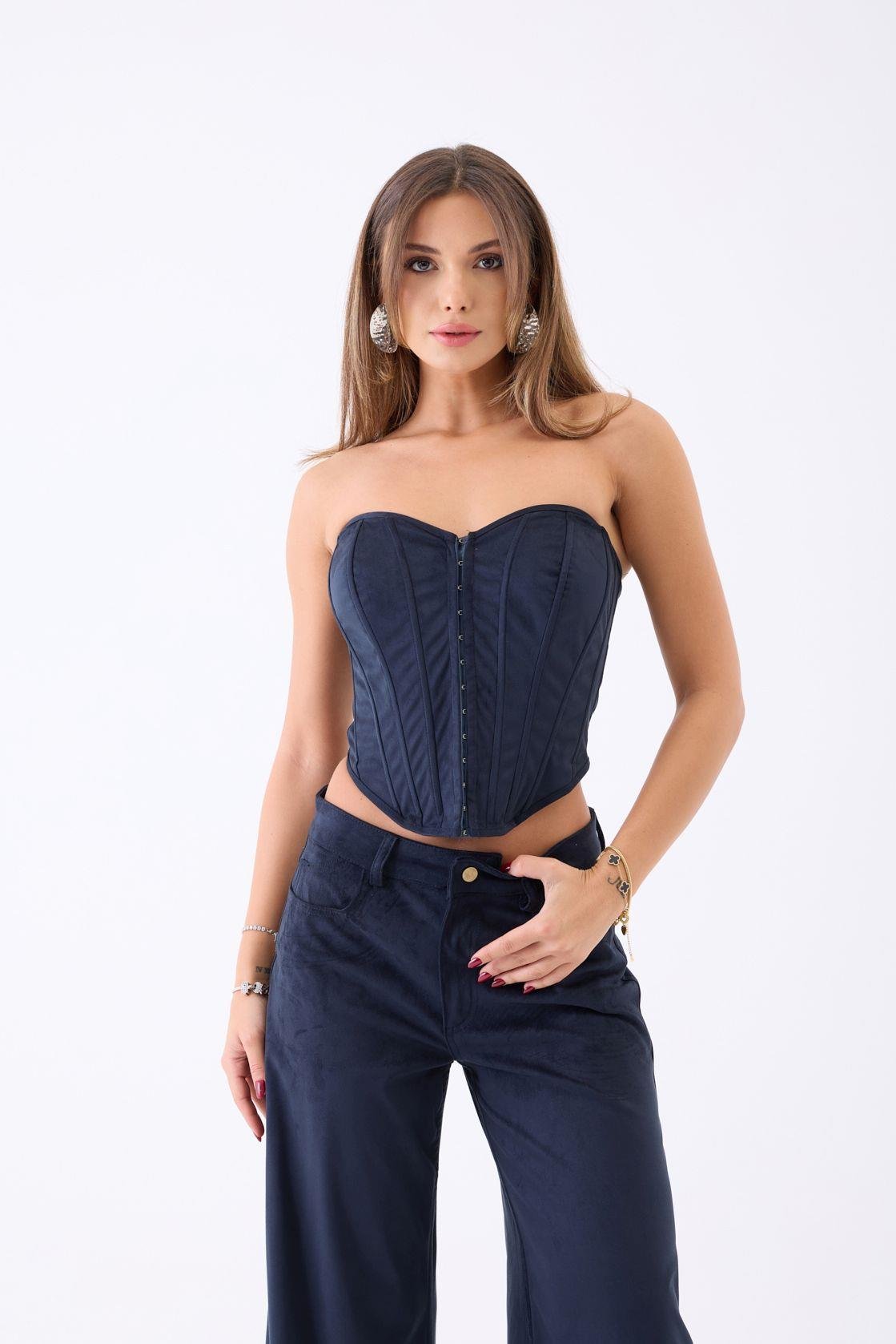 7509 CROP-LACİVERT LACİVERT L