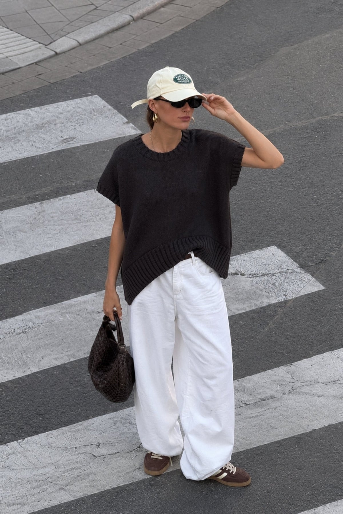 Oversize Basic Triko Süveter - Antrasit