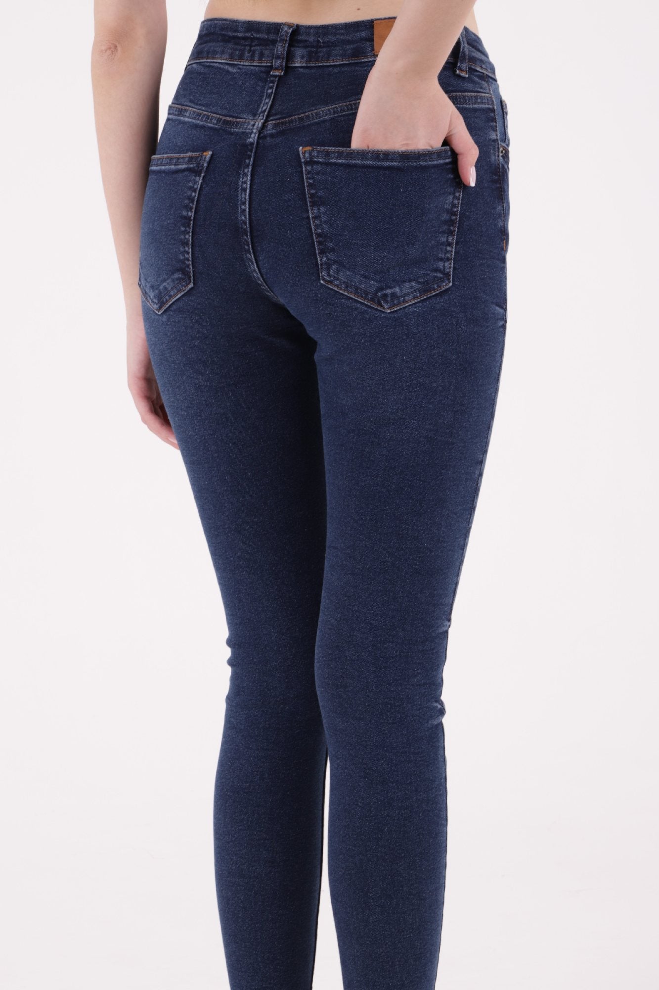 Kısa Boy Skinny Kot Pantolon - Koyu Mavi Kot - (26-31) - 5