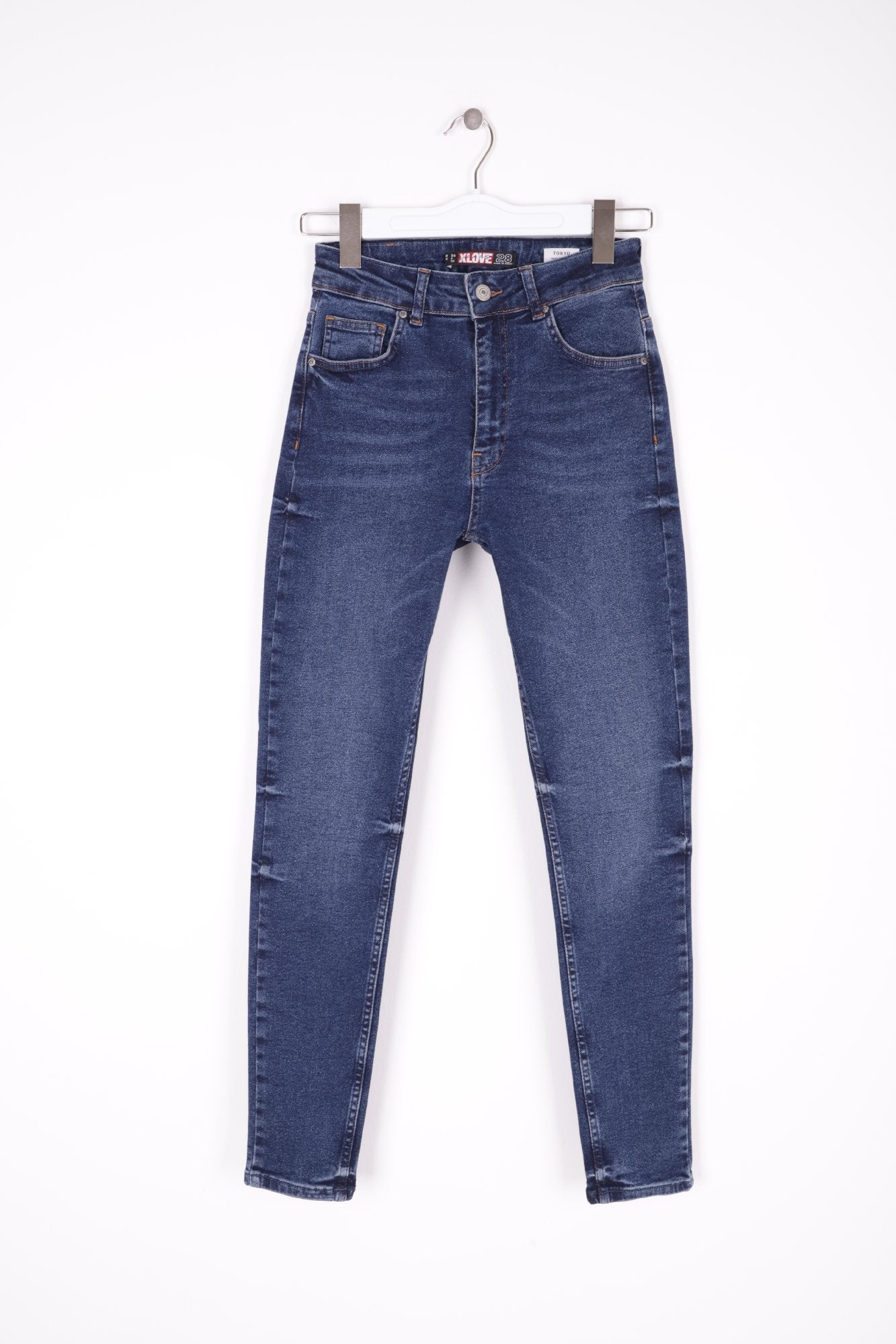 Kısa Boy Skinny Kot Pantolon - Koyu Mavi Kot - (26-31) - 6
