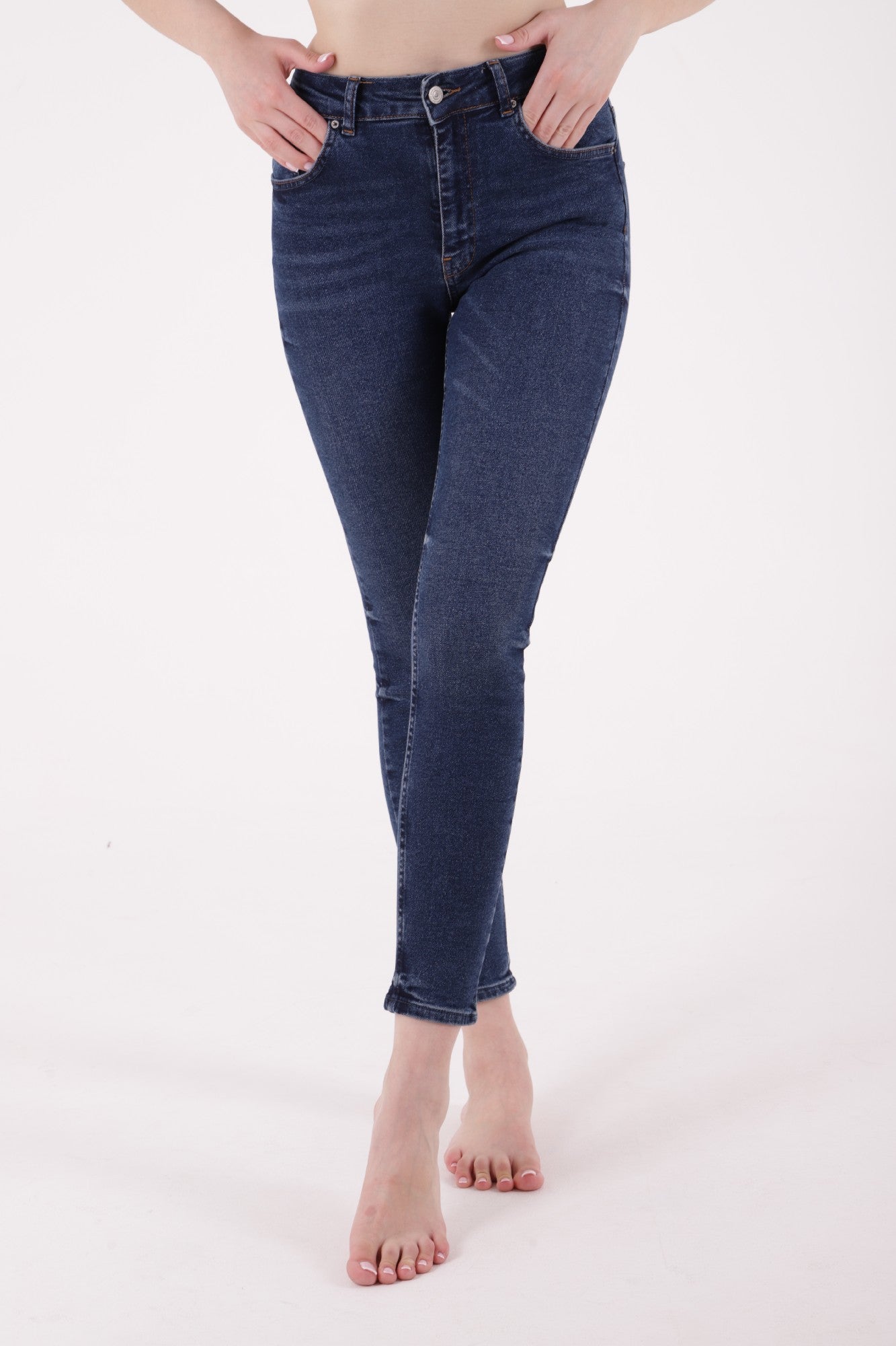 Kısa Boy Skinny Kot Pantolon - Koyu Mavi Kot - (28-33) - 2