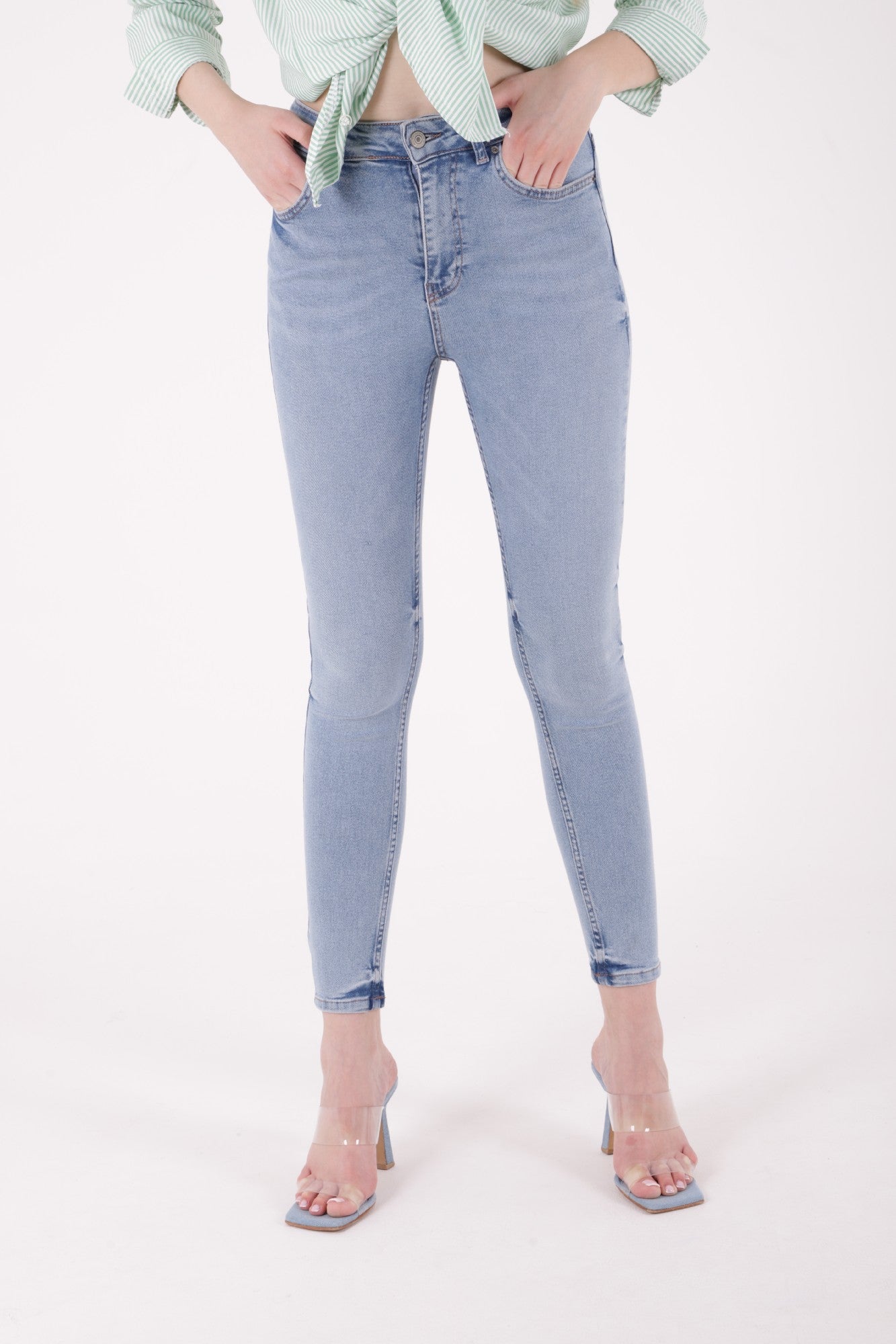 Kısa Boy Skinny Kot Pantolon - Açık Mavi Kot - (26-31) - 2