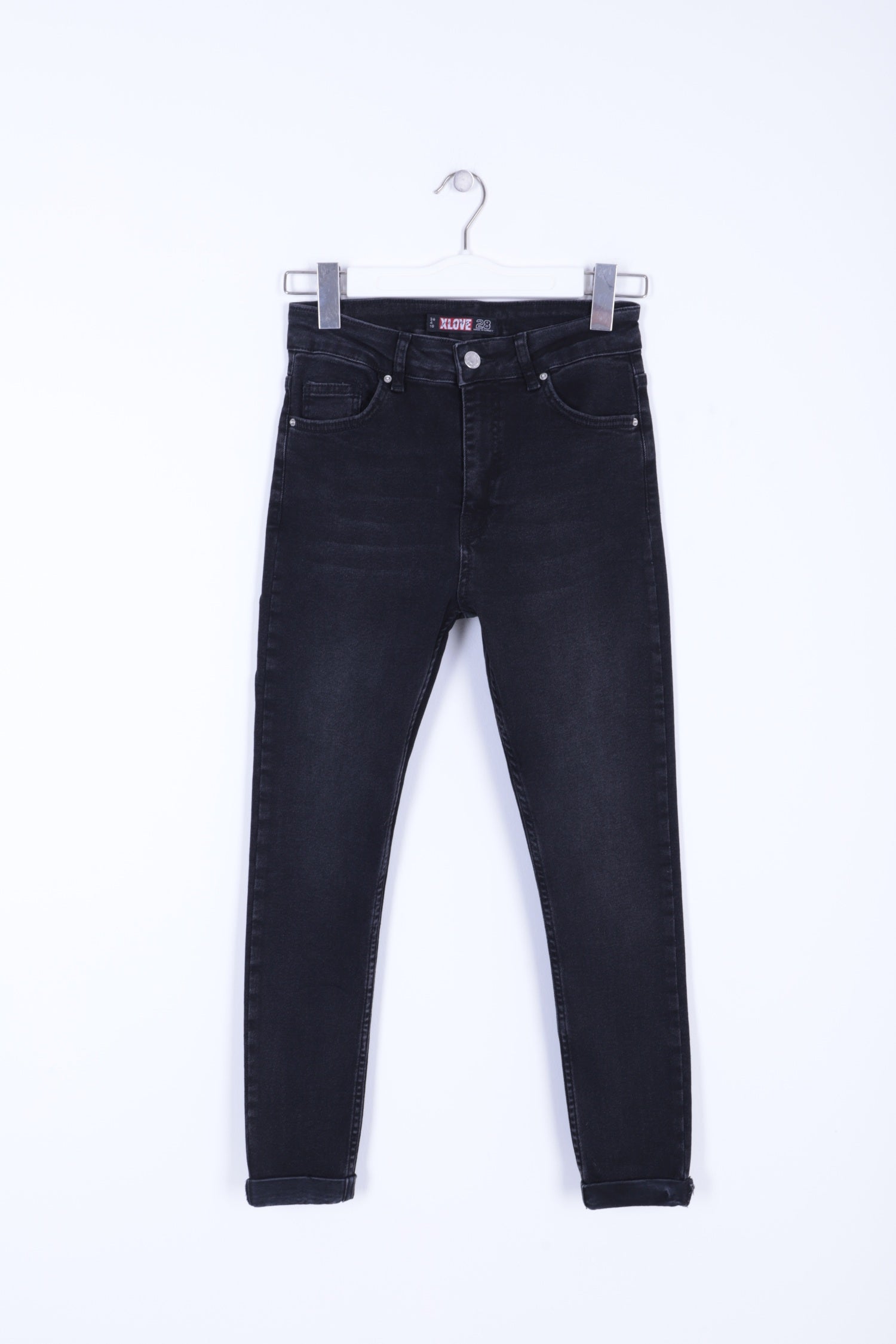 Duble Paça Skinny Kısa Boy Kot Pantolon - Antrasit Kot - (26-31) - 5