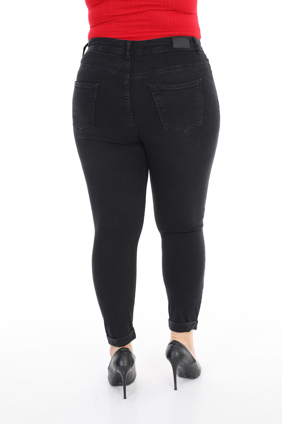 Duble Paça Skinny Kısa Boy Kot Pantolon - Antrasit Kot - (30-36) - 4