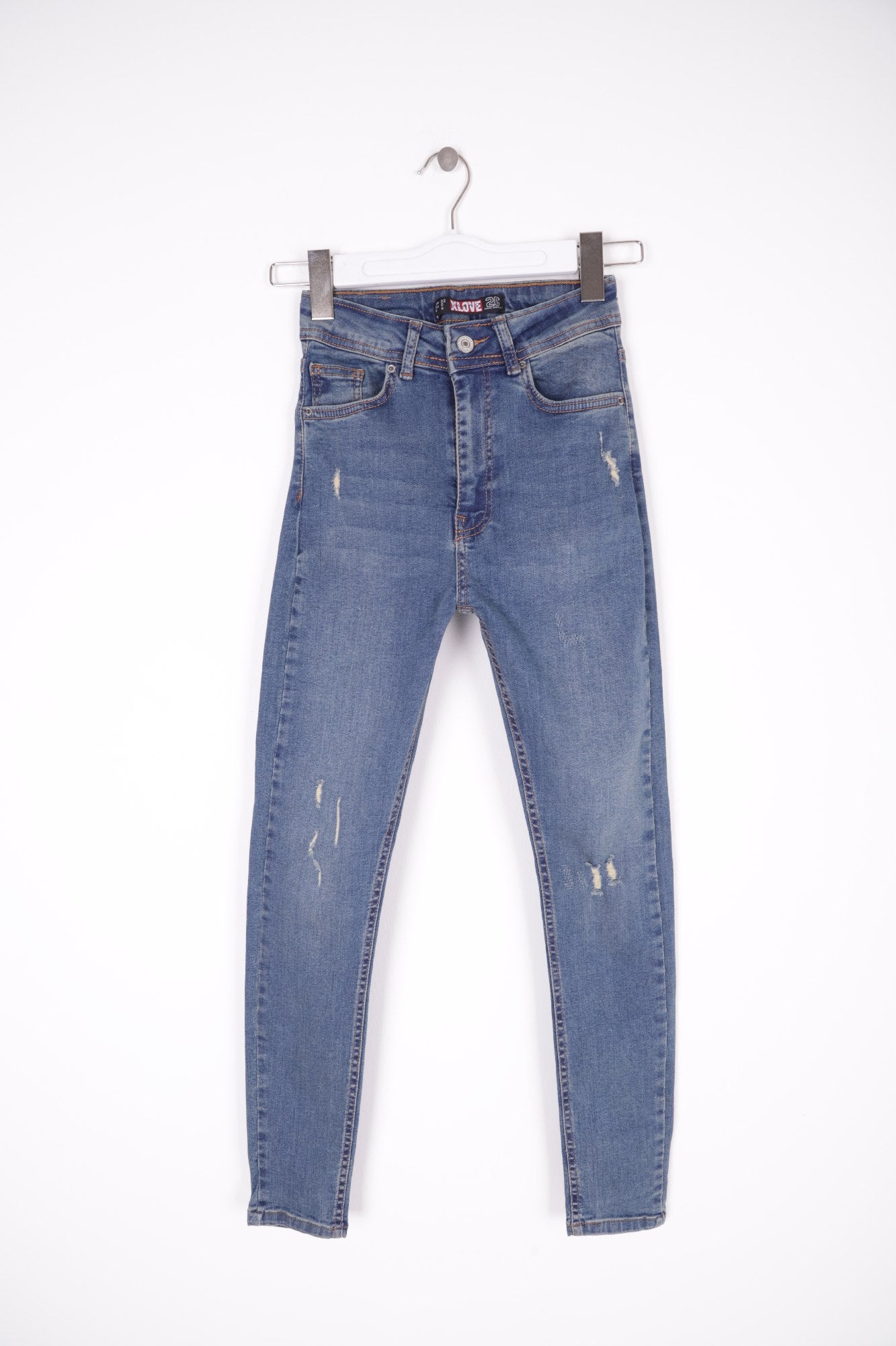 Az Yırtıklı Skinny Kot Pantolon - Koyu Tintli Kot - (28-33) - 6