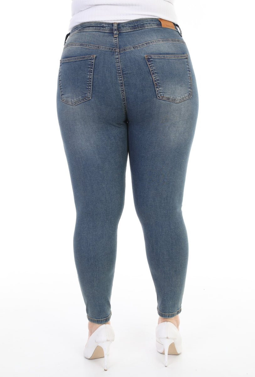 Az Yırtıklı Skinny Kot Pantolon - Koyu Tintli Kot - (30-36) - 6