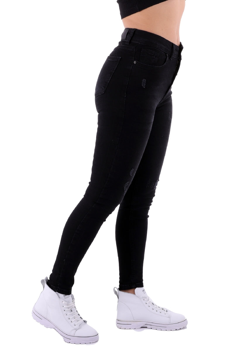 Az Yırtıklı Skinny Kot Pantolon - Antrasit Kot - (30-36) - 2