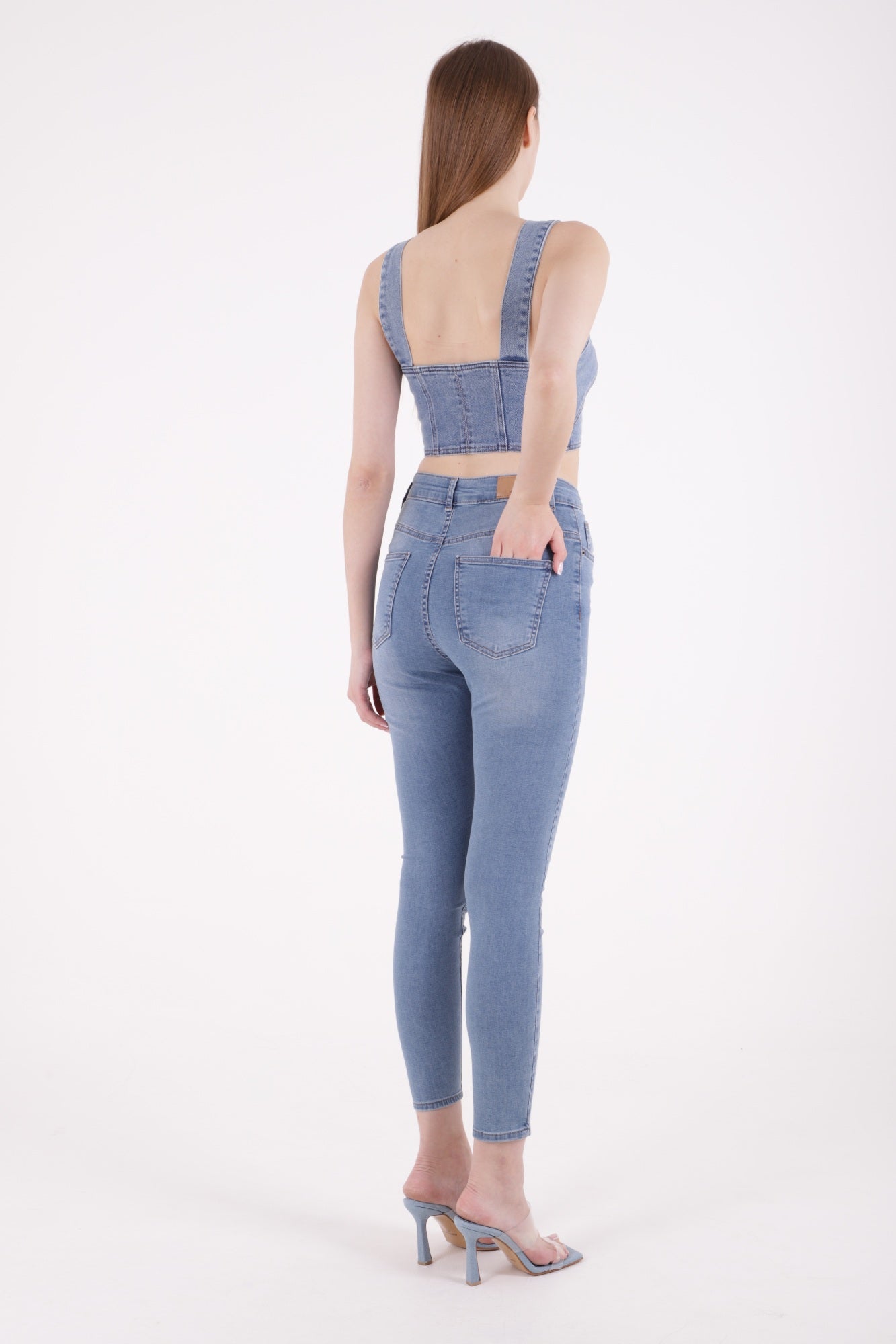 Az Yırtıklı Skinny Kot Pantolon - Açık Mavi Kot - (30-36) - 3