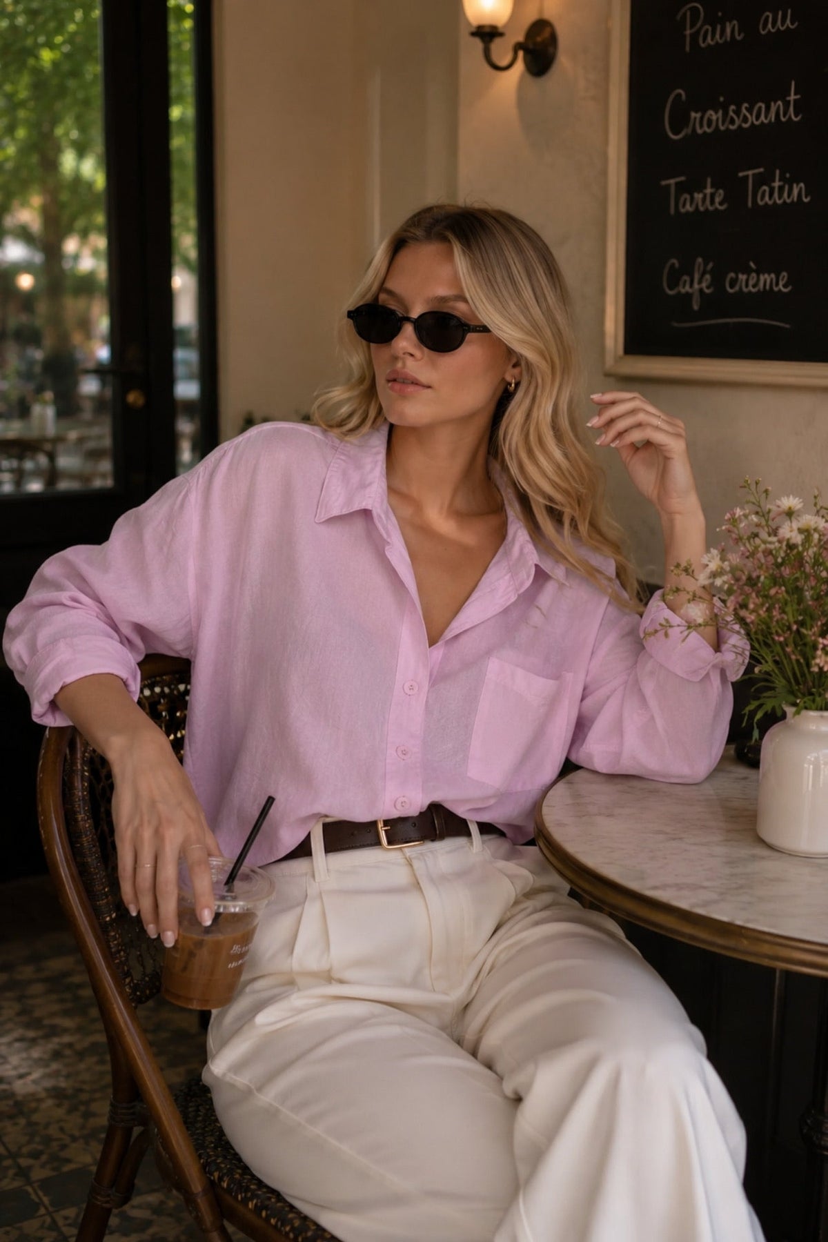 Cep Detay Basic Oversize Gömlek - Pembe