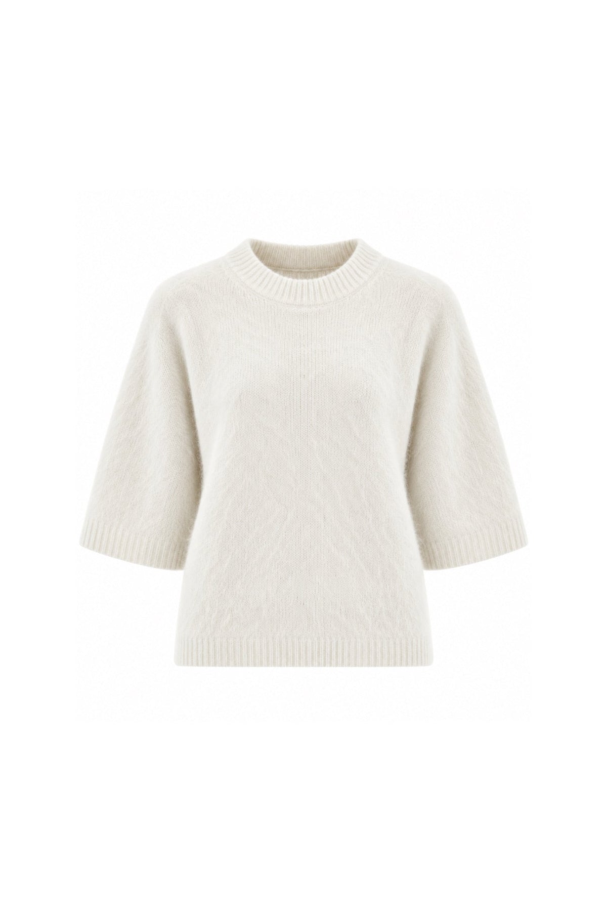 Bisiklet Yaka Oversize Dokulu Bluz - Sarı