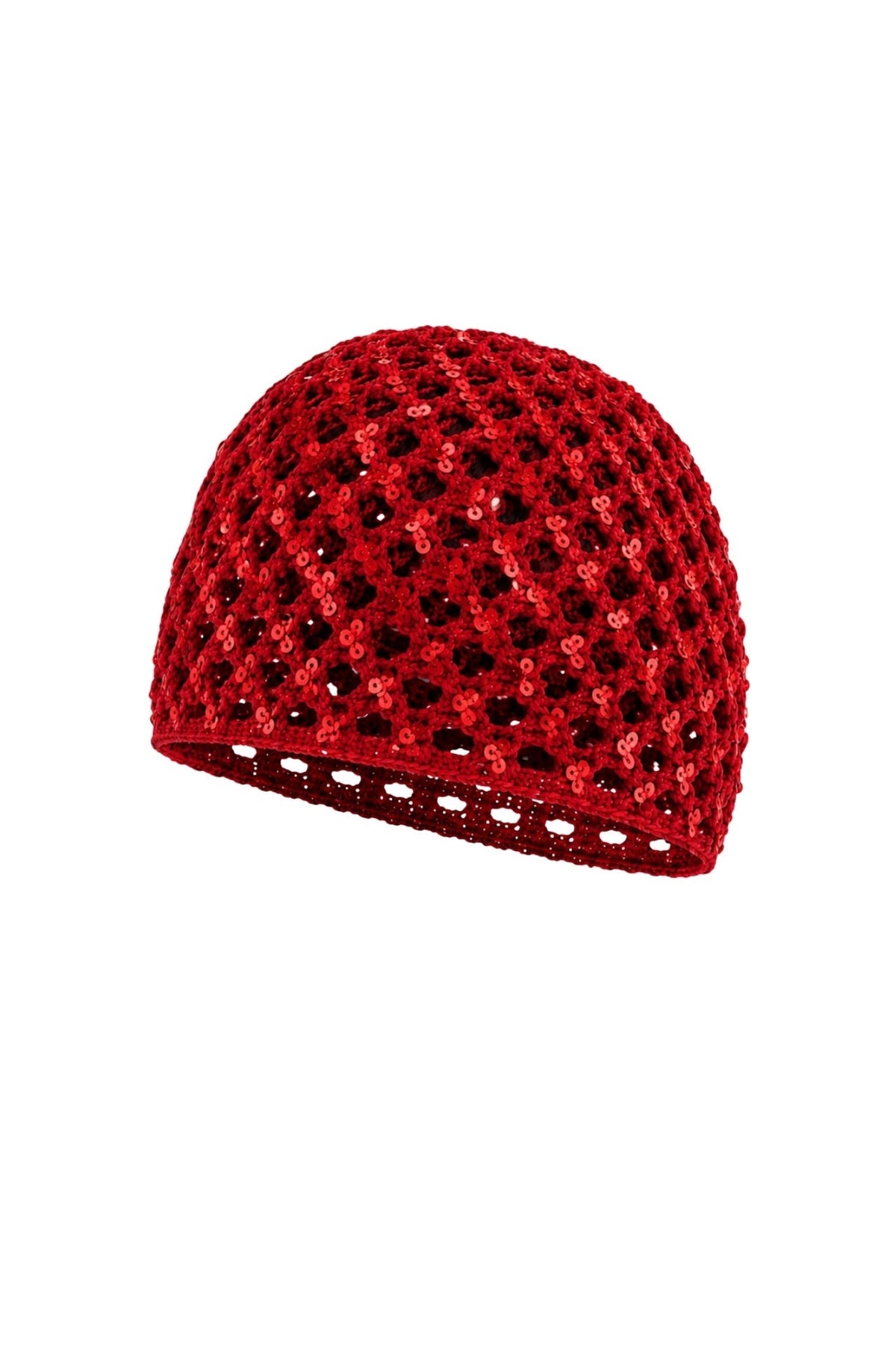 Payetli Örgü Cap - Siyah