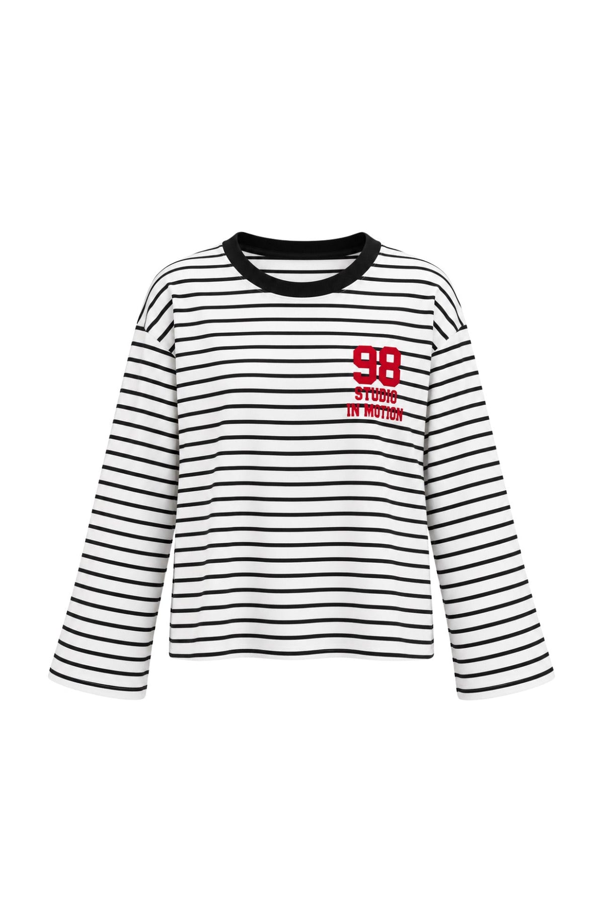 Baskılı Çizgi Detay Basic Sweatshirt - Lacivert