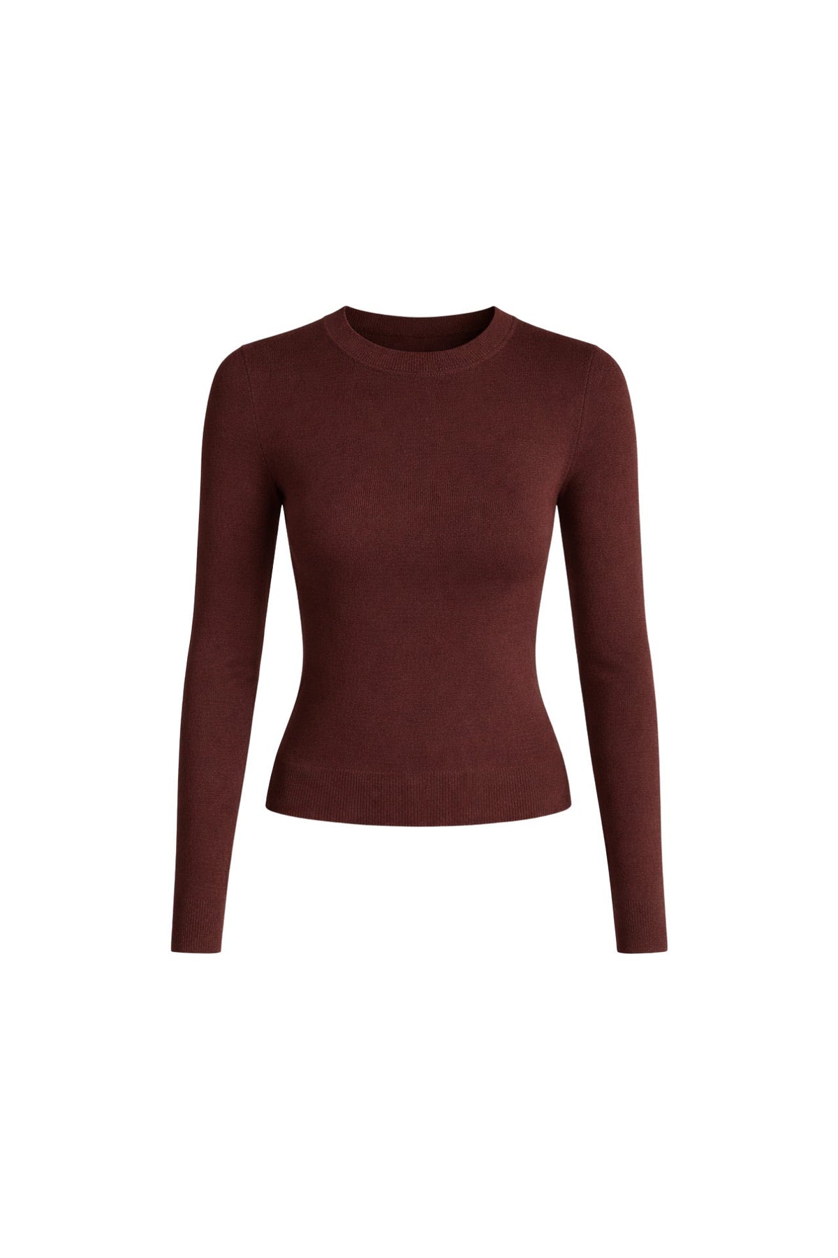 Bisiklet Yaka Basic Triko Bluz - Beyaz