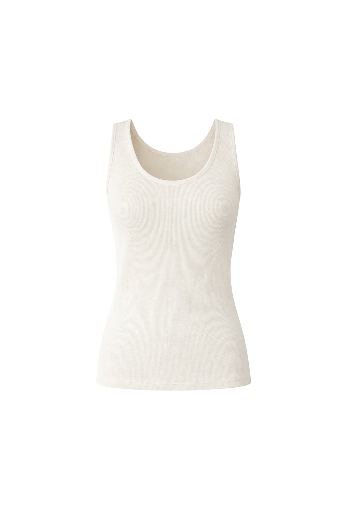 Oval Yaka Basic Triko Top - Beyaz