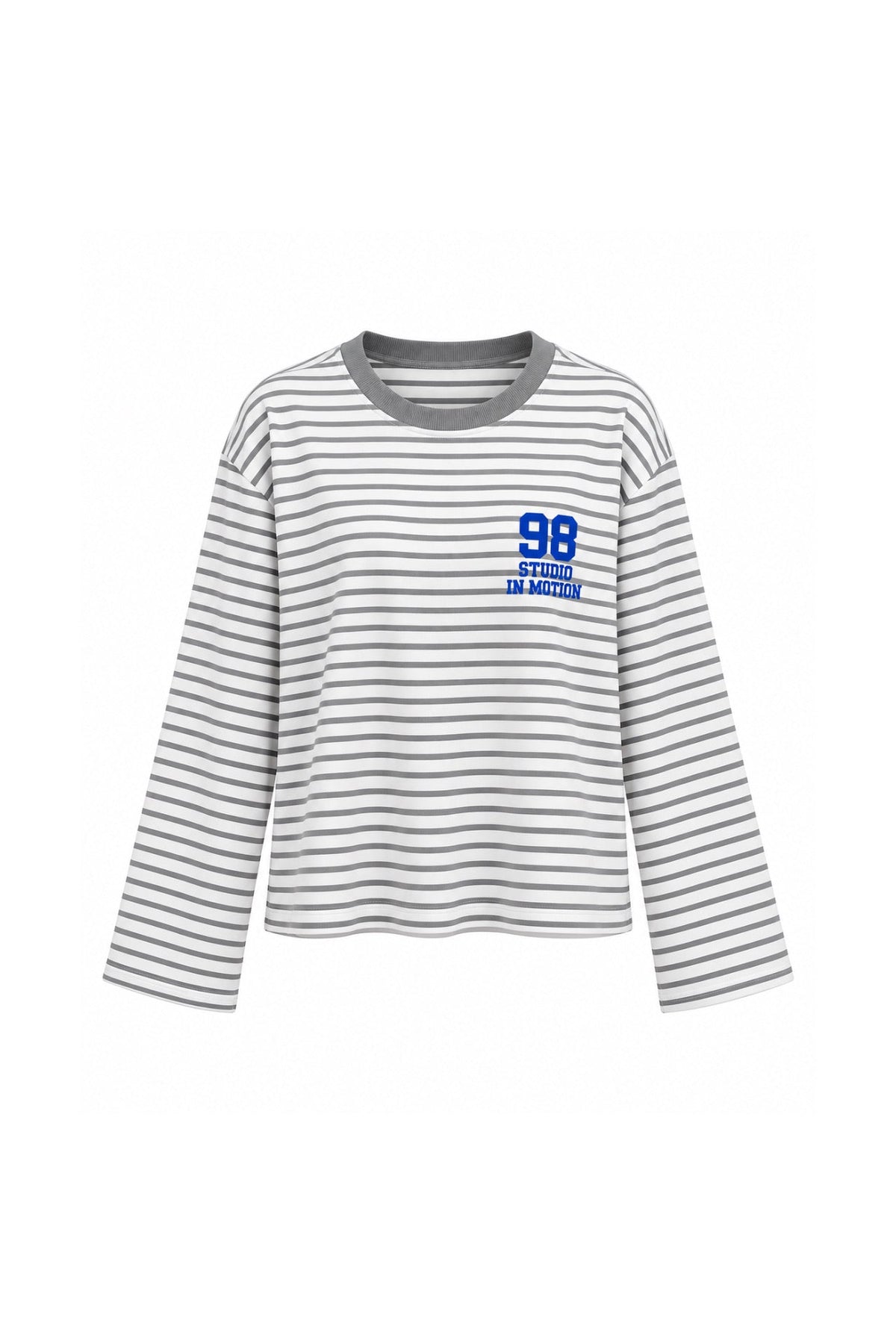Baskılı Çizgi Detay Basic Sweatshirt - Lacivert