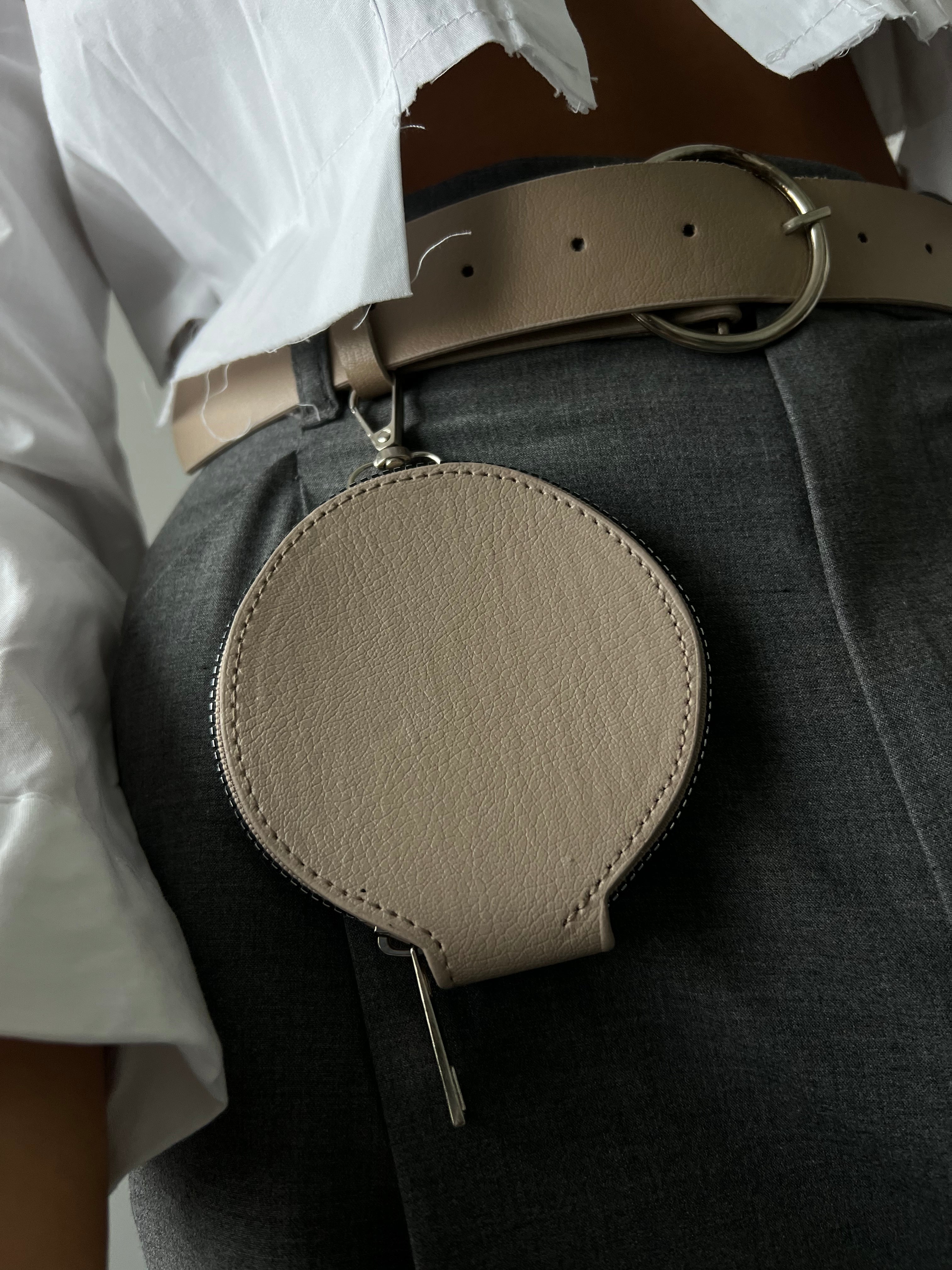 Round Buckle Wallet Shirt Jacket Trouser Dress Belt