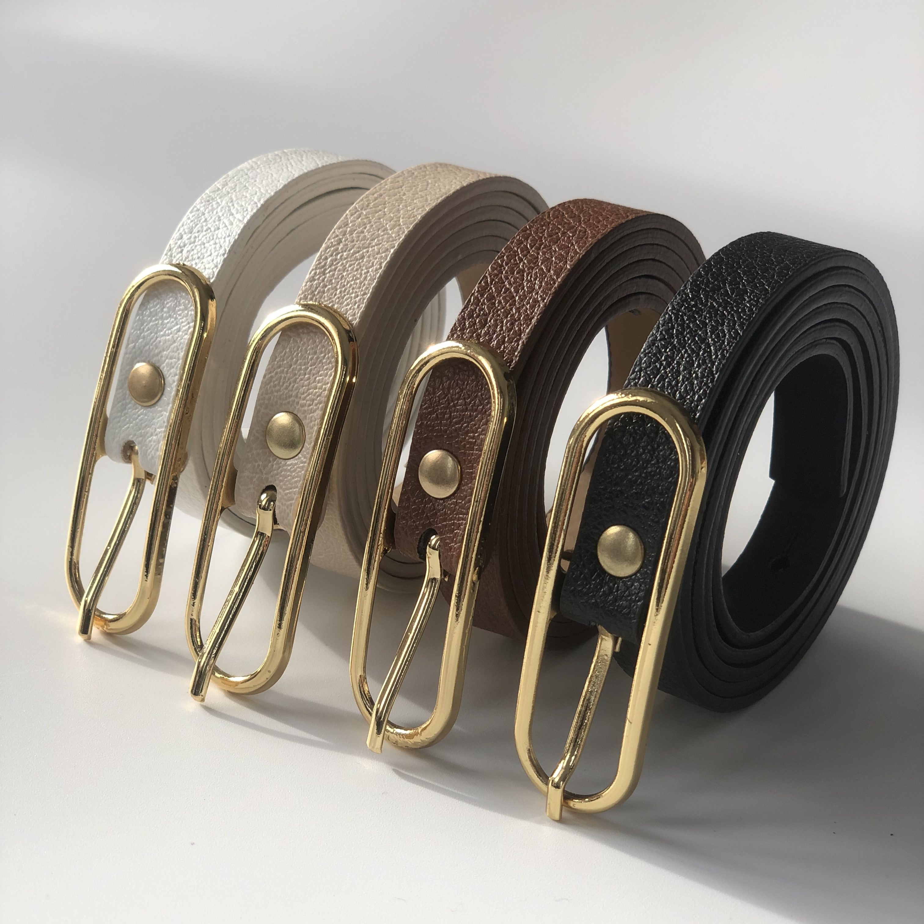 4-Pack Wide Buckle Thin Women's Belt